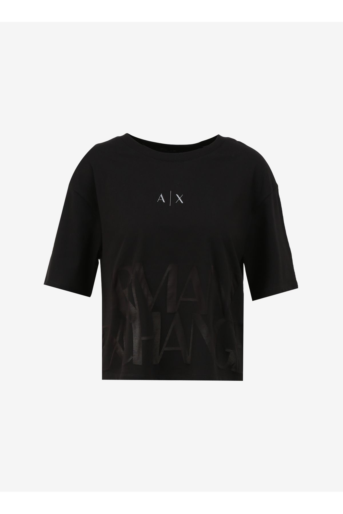 Armani Exchange Bisiklet Yaka Bask l Siyah Kad n T Shirt 3DYT33