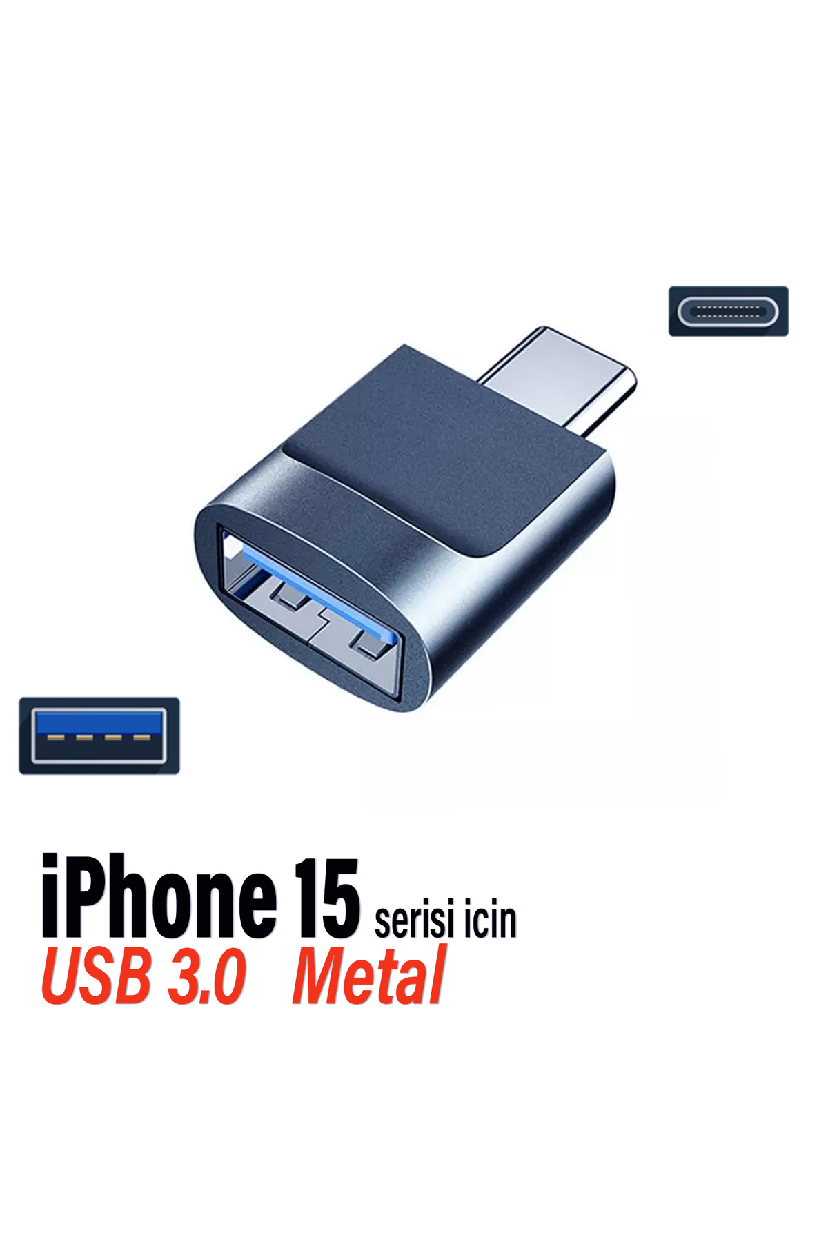 EXENAR Type-C USB Çevirici iPhone 15 15 Pro 15 Pro Max Uyumlu 5