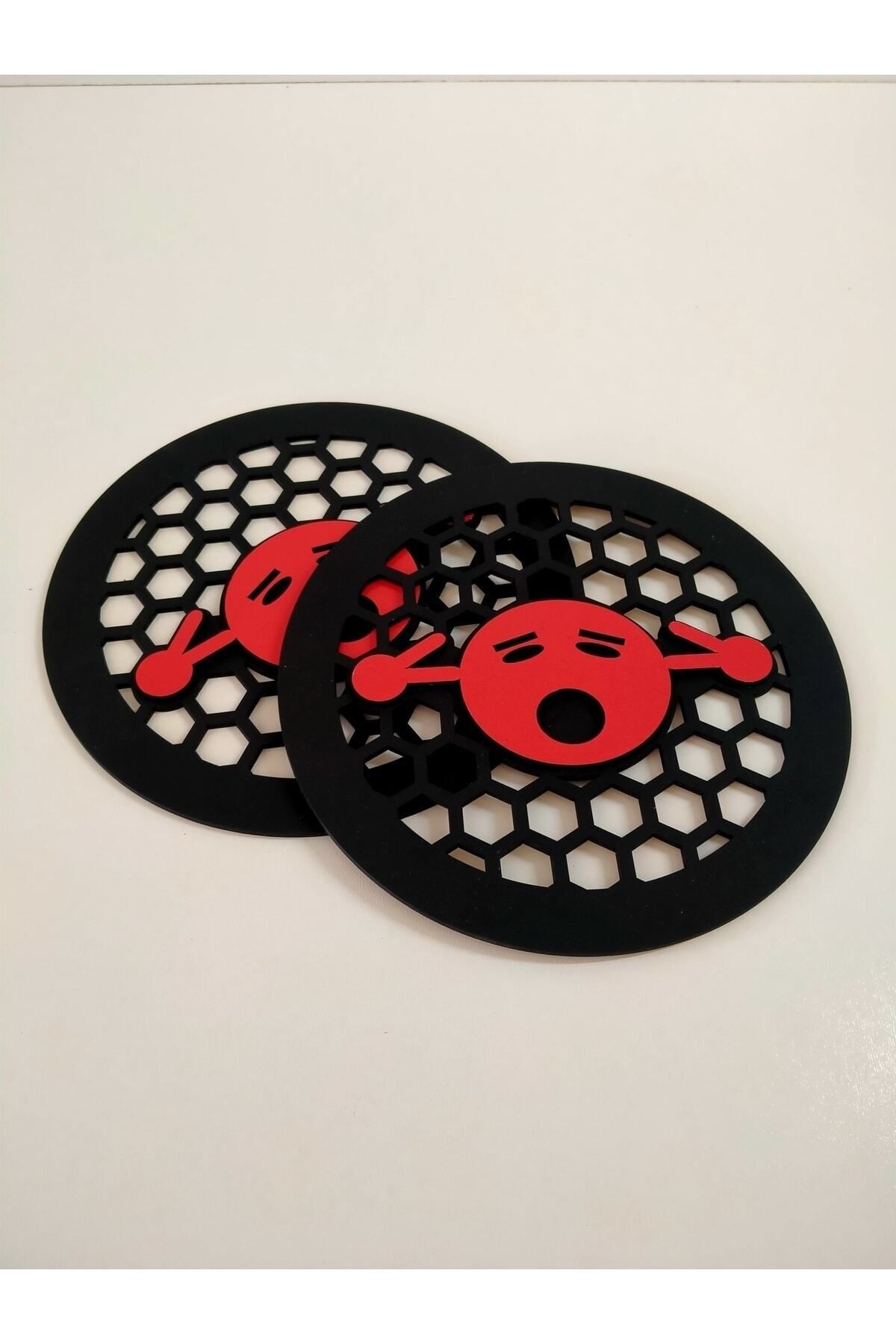 Rakkun Tasarım Mdf Kırmızı Oto Midrange Kapağı 1 Çift (2 ADET 20 CM)