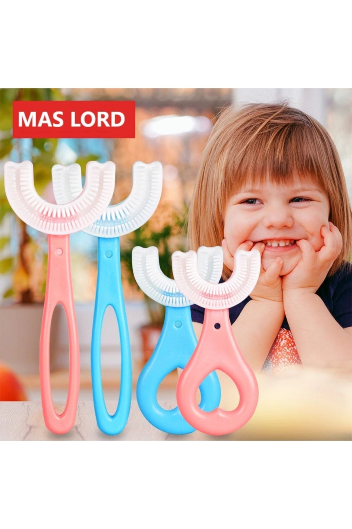 Mas Lord U Şekli Bebek Diş Fırçası Pembe Renk (2-6 YAŞ) fotoğrafı 4 (önizleme)
