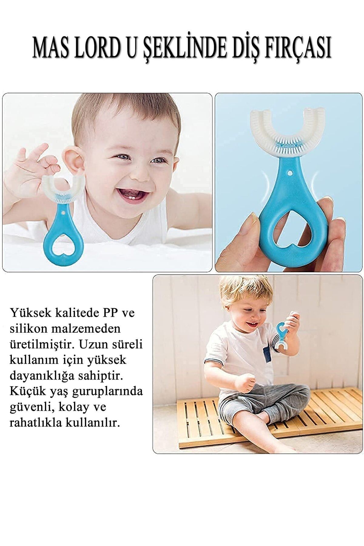 Mas Lord U Şekli Bebek Diş Fırçası 2-4 (2 ADET)(MAVİ MAVİ) fotoğrafı 7 (önizleme)