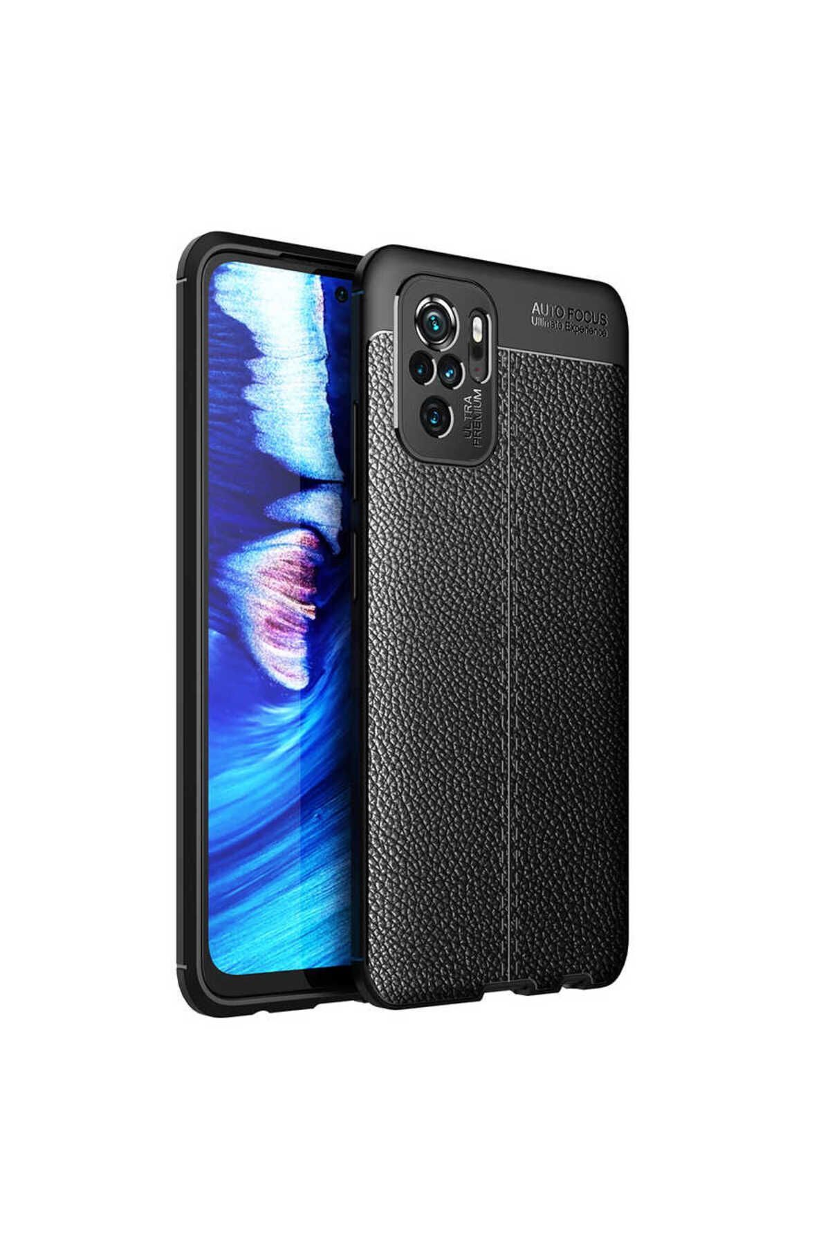 Niss Leather Look Silicone Cover with Redmi Note 10S Case Camera Protector