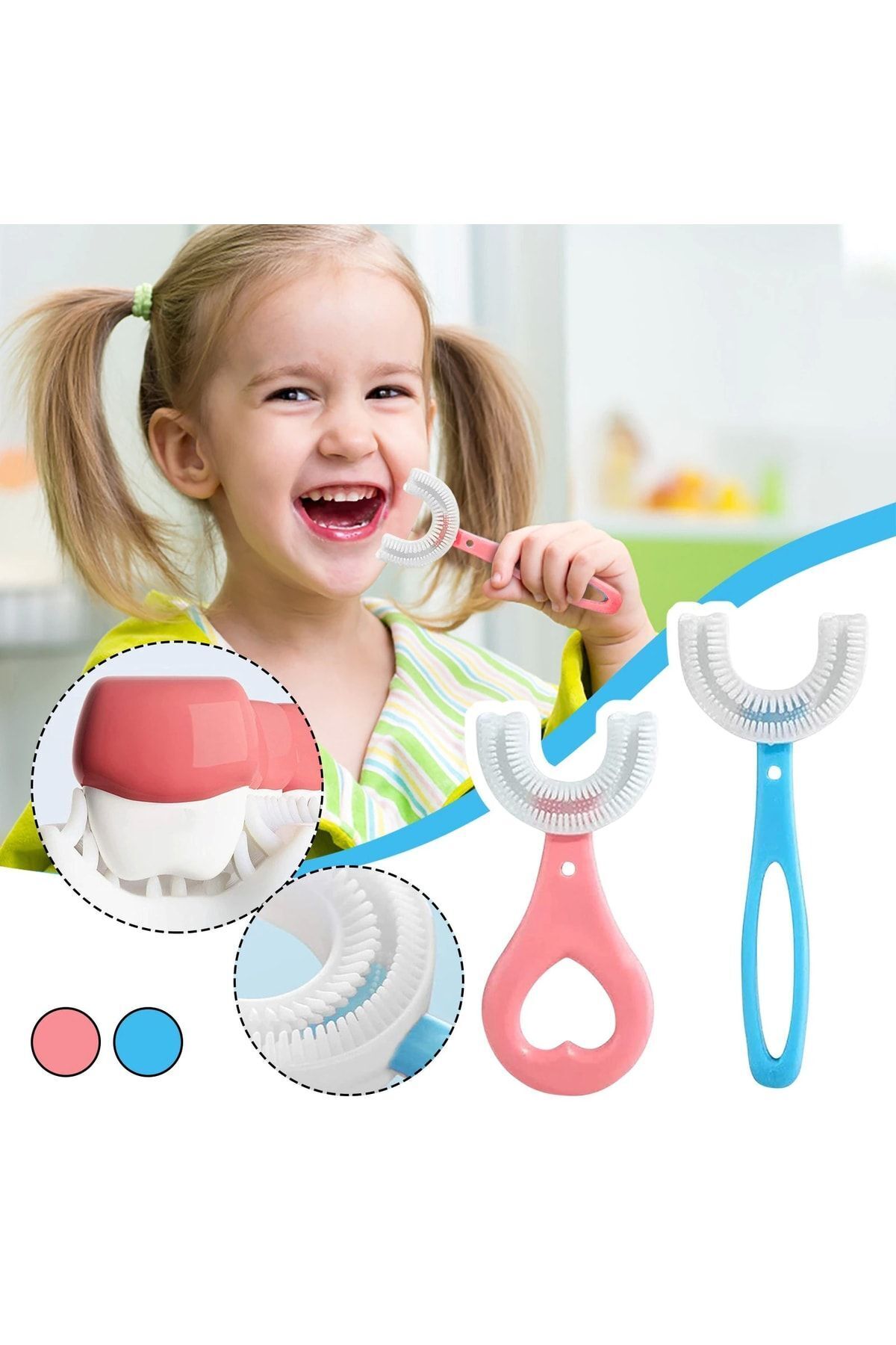 Mas Lord U Şekli Bebek Diş Fırçası Yeni Nesil Fırça Pembe 6 12 Yaş fotoğrafı 5 (önizleme)