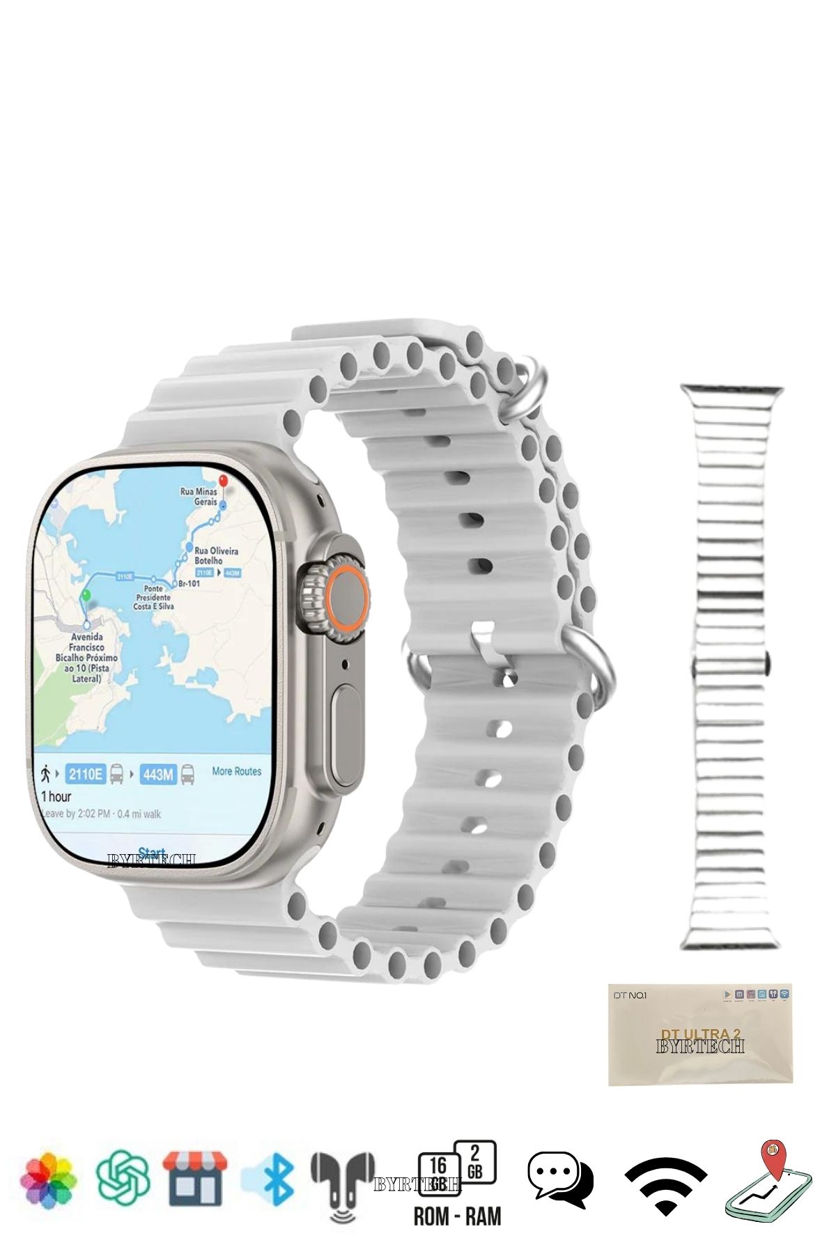 BYRTECH DT Ultra 2 WiFi Navigasyon Mesaj Yan tlama Uygulama Market Destekli 4G Android Watch 10 Ak ll Saat Giyilebilir Teknoloji