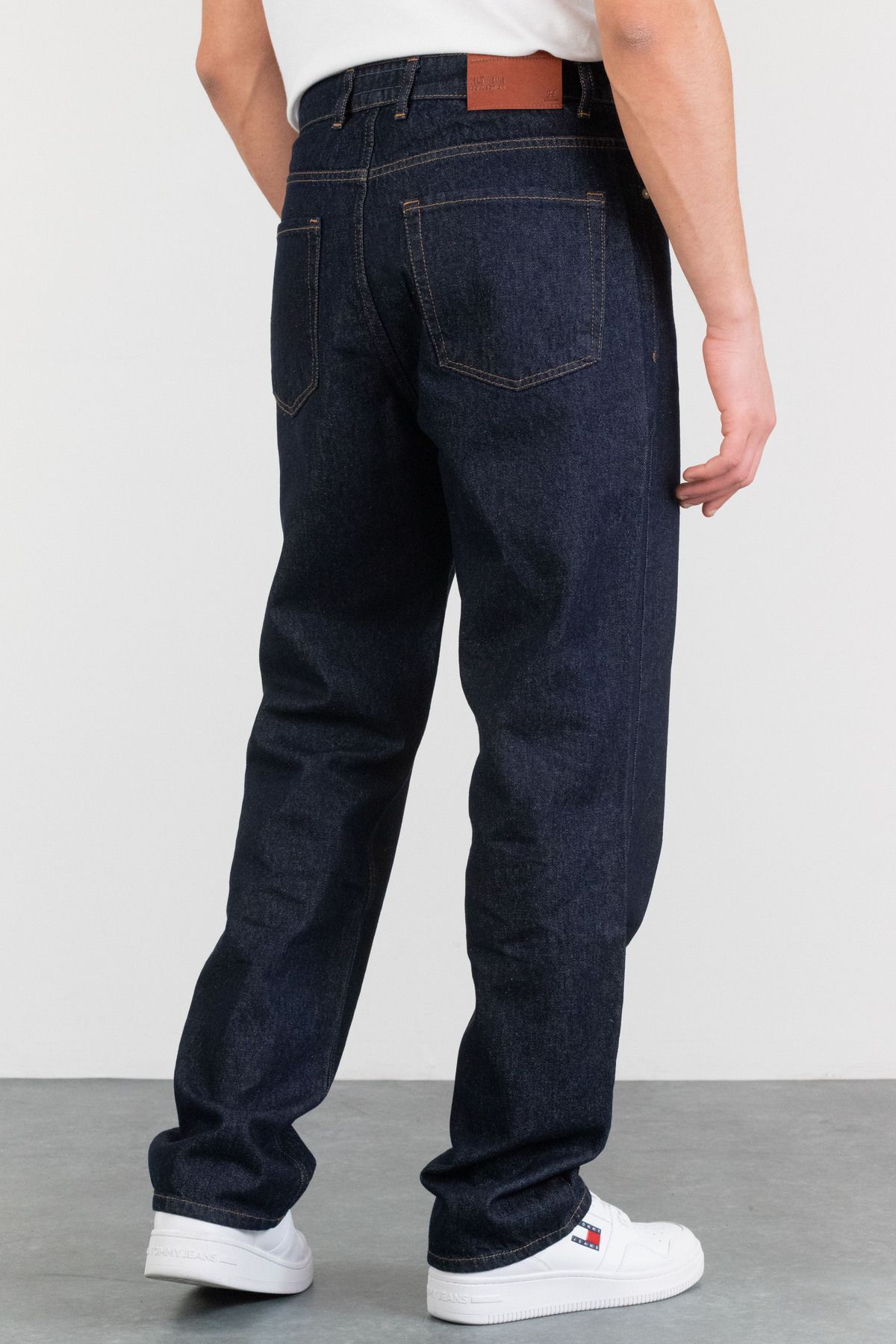 HLT JEANS-Men's Blue Straight Baggy Fit Loose Cut Denim Jeans - 100% Cotton Raw Jeans Pants Dallas 6