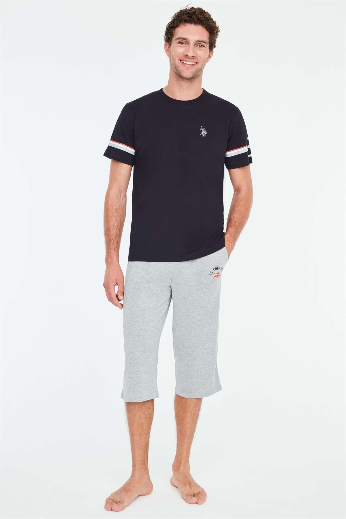 ست پیژامه آبی مردانه کاپری ناوی اورجینال U.S. Polo Assn.