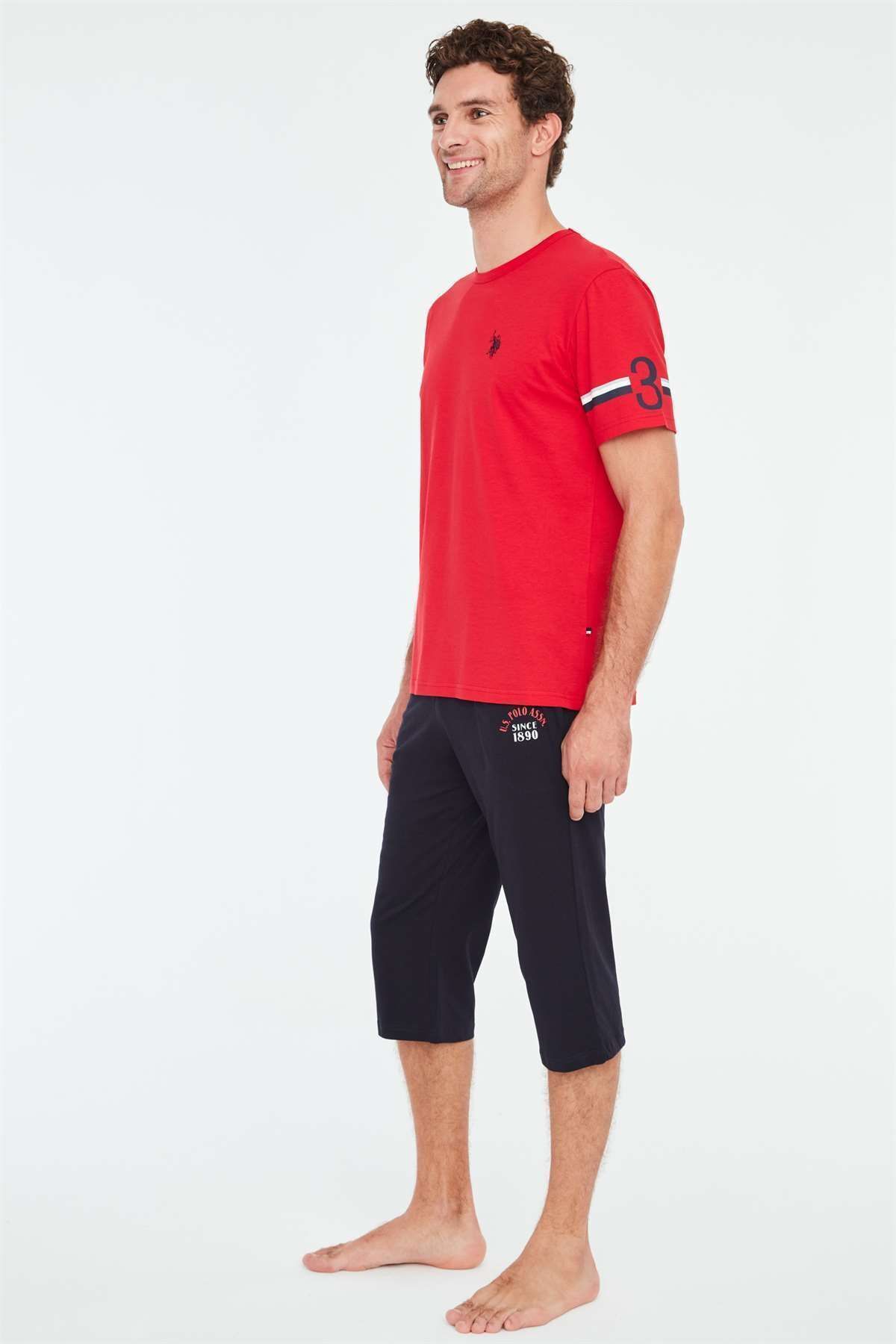 ست پیژامه قرمز مردانه رد کاپری اورجینال U.S. Polo Assn.