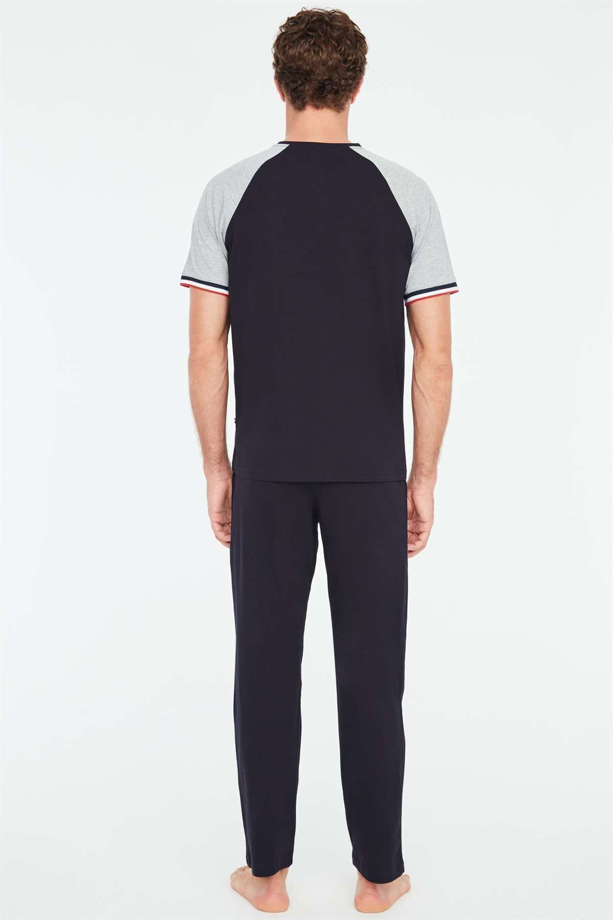 ست پیژامه آبی مردانه لباس خواب سرمه ای U.S. Polo Assn.
