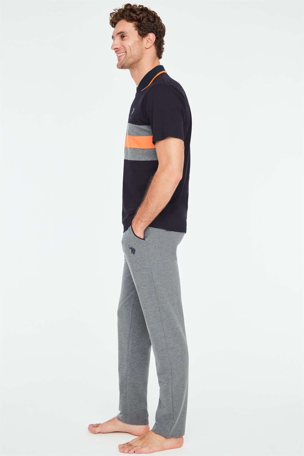 ست پیژامه آبی مردانه لباس خواب سرمه ای U.S. Polo Assn.