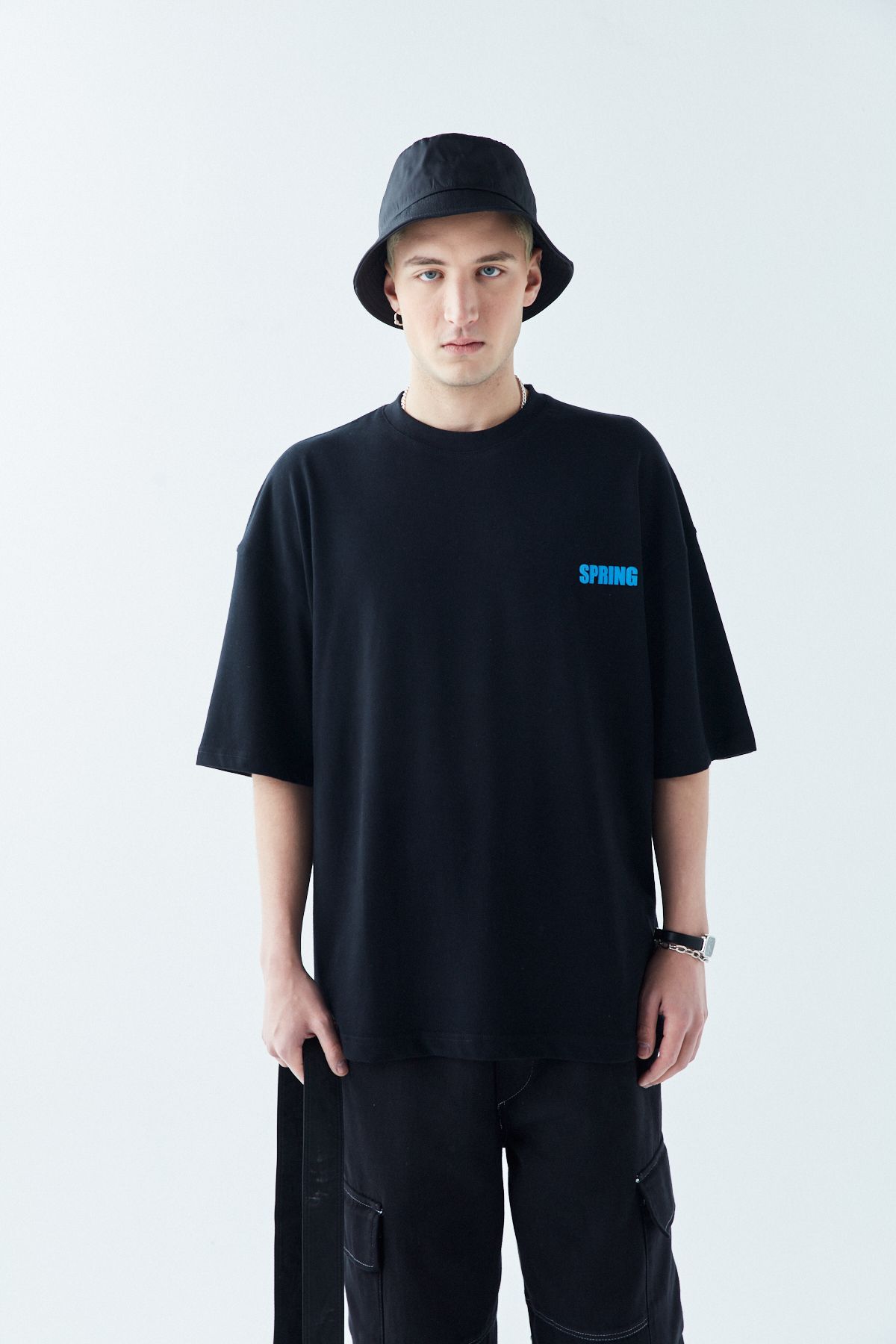 تی شرت مشکی مردانه T Shirt بهار طرح دار VAMOSCLO
