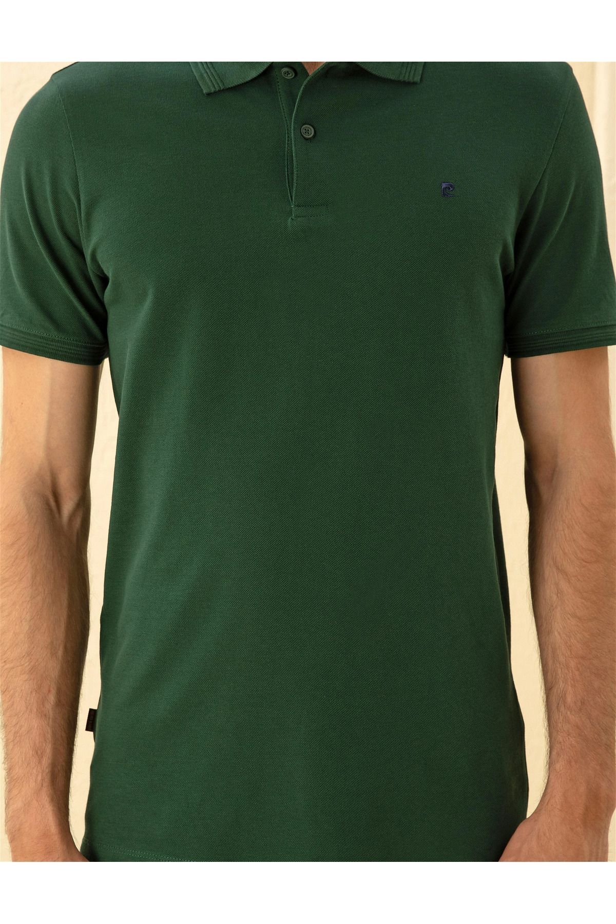 پولوشرت پیر کاردین مردانه پنبه ای سبز بیسیک راسته Slim Fit/اسلیم فیت    Slim/اسلیم فیت کژوال/روزمره | Pierre Cardin G021GL011.000.1954212 TR - تصویر 4
