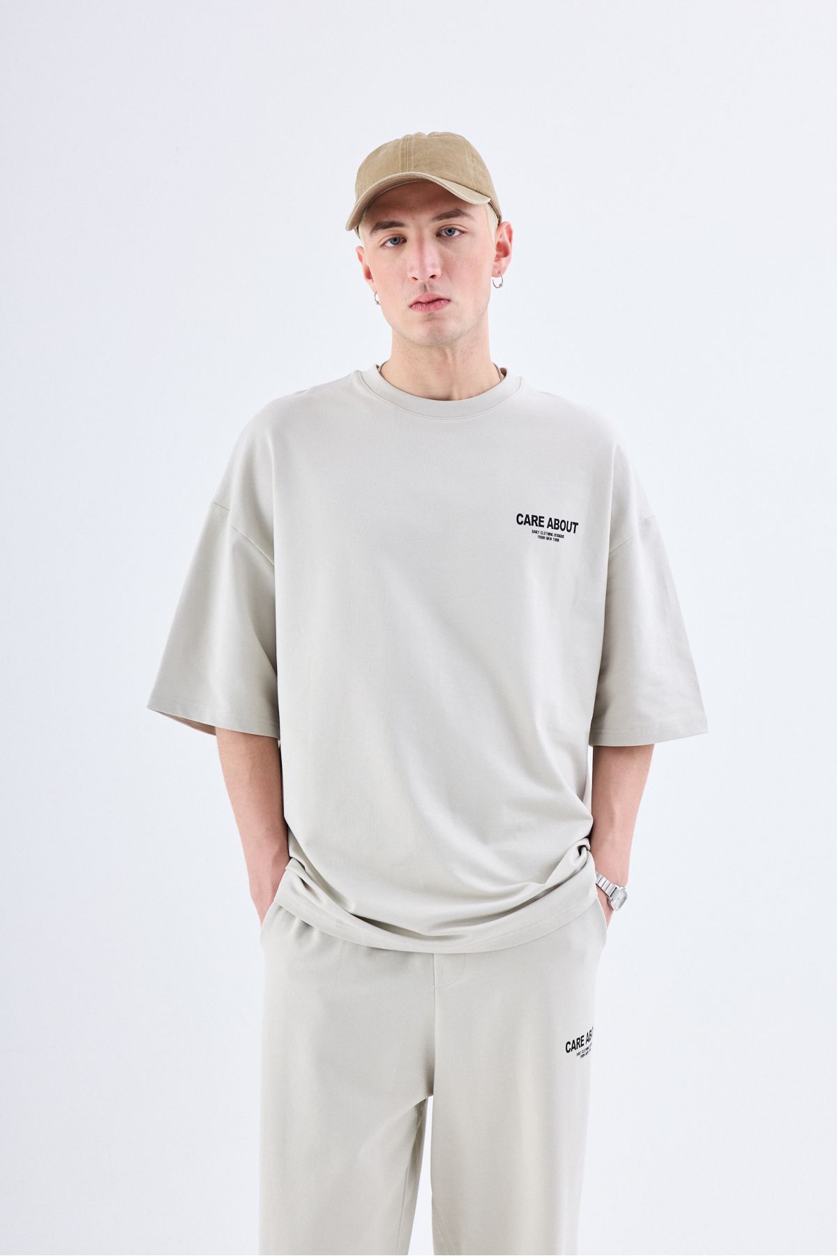 ست گرمکن خاکستری مردانه مراقبت از رنگ چاپی طرح دار Set Occasion Grey VAMOSCLO