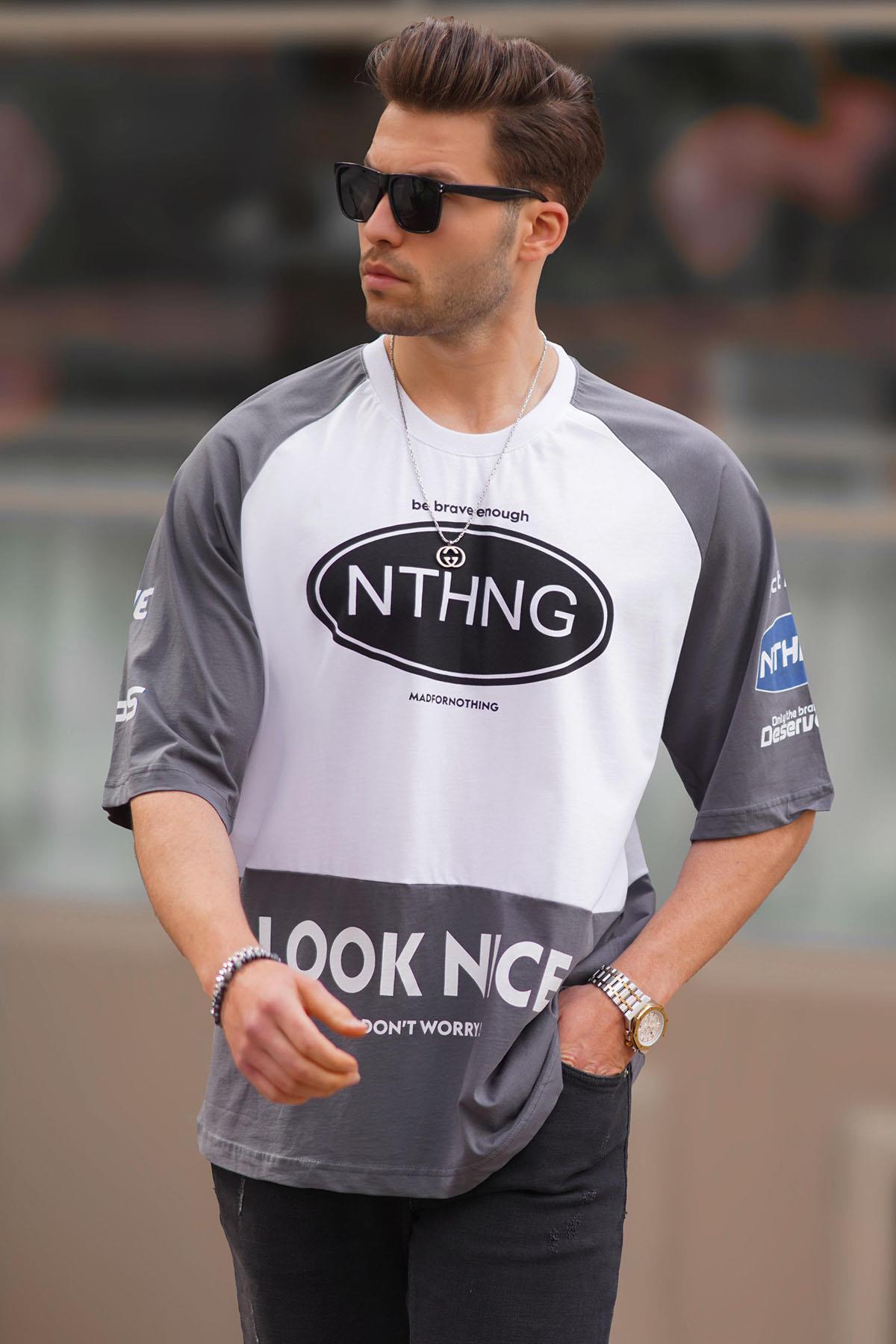 تیشرت مردانه یقه بلوک رنگ مشکی