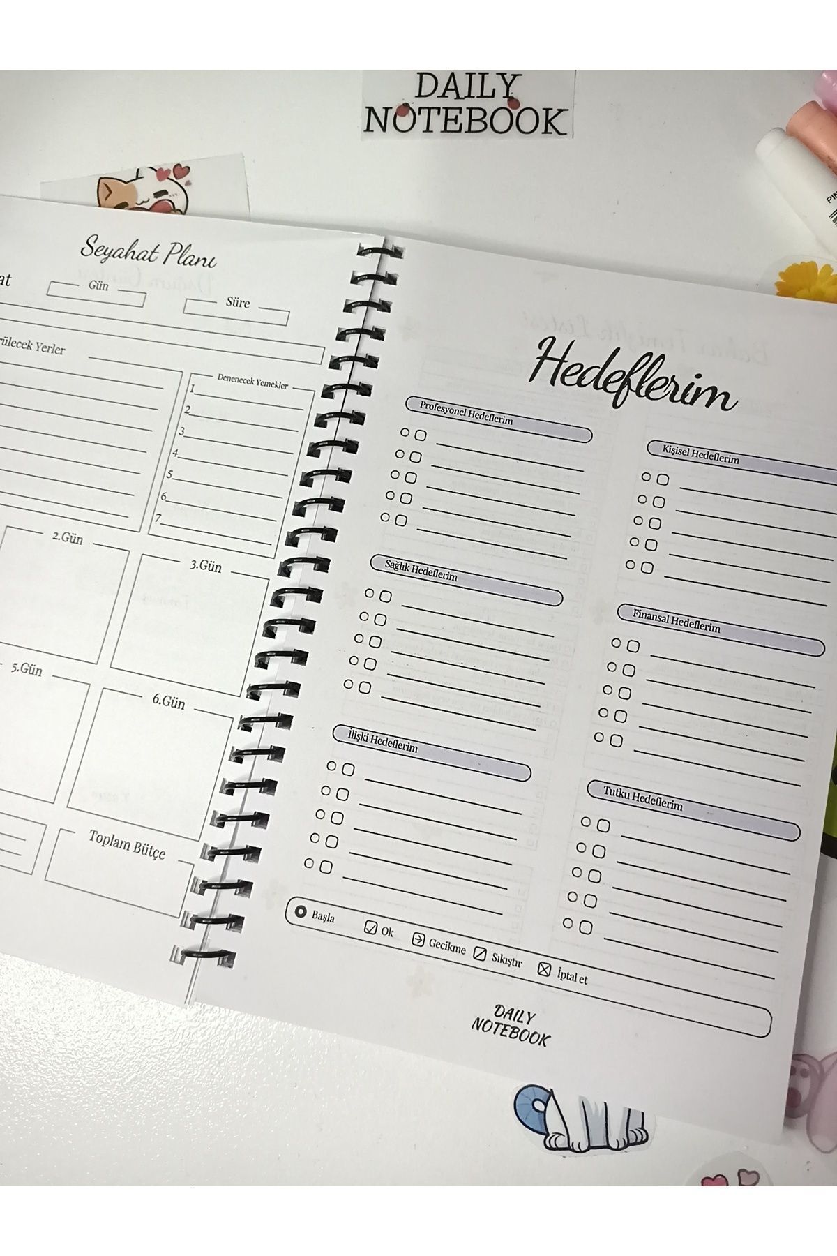 daily notebook-Daily Planner Notebook,120 Pages,a5,flower 4