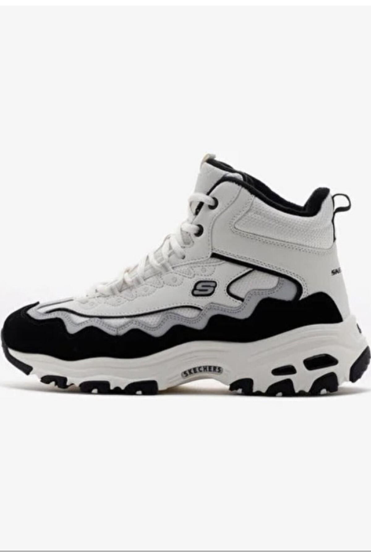 SKECHERS-حذاء نسائي من D'lites - New Lane Warm Tech باللون الأبيض والرمادي168026 WGRY- قالب عريض 2