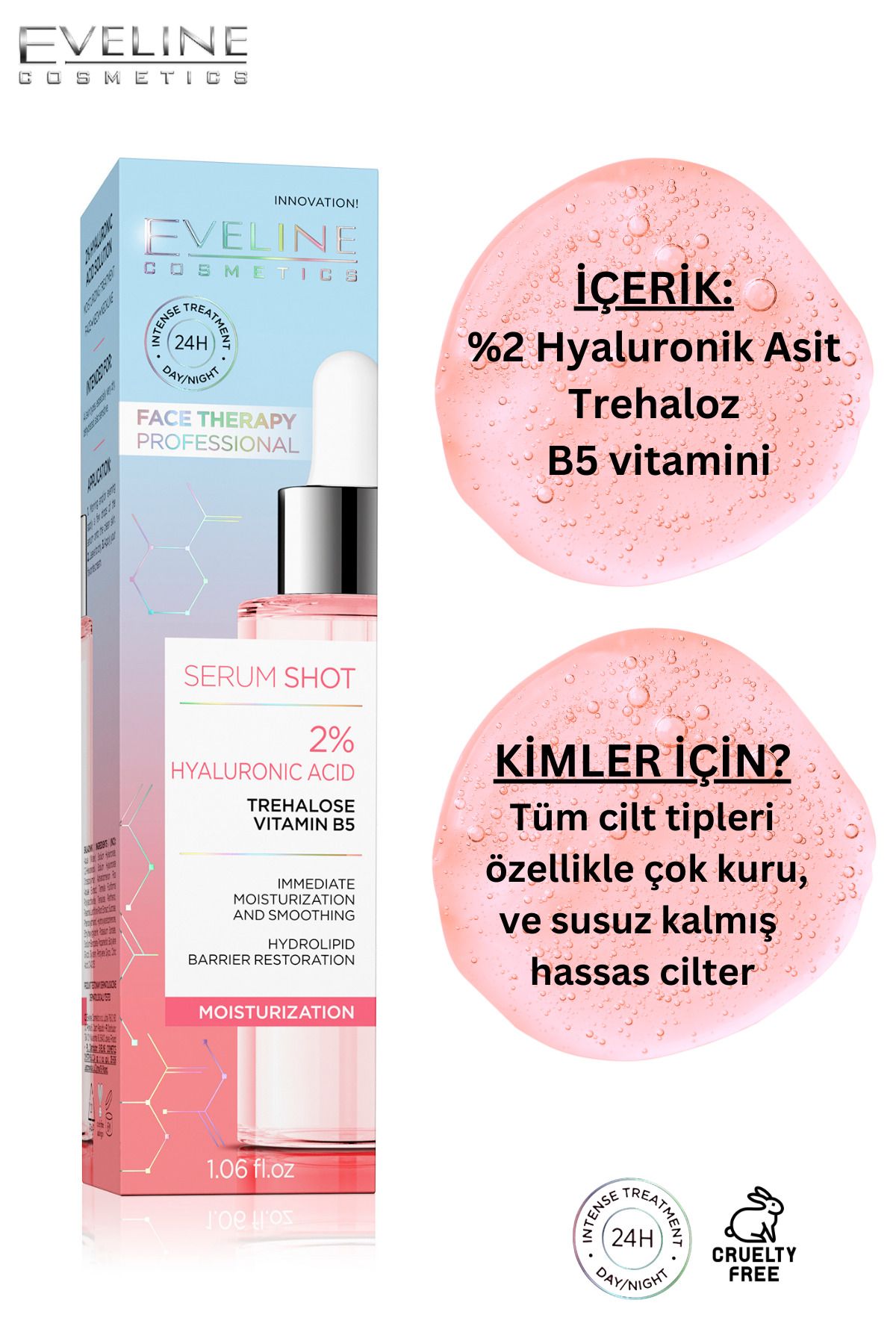 سرم ویتامین B5 هیالورونیک اسید ترهالوز 2% 30 میلی لیتر Eveline Cosmetics