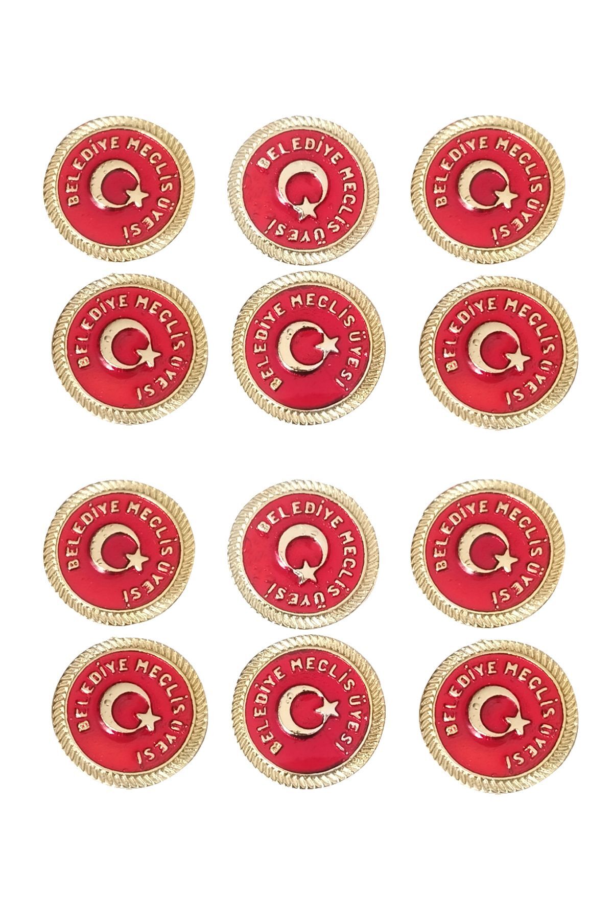City Councilman Badge Bright Red Color 1 Pack of 12
