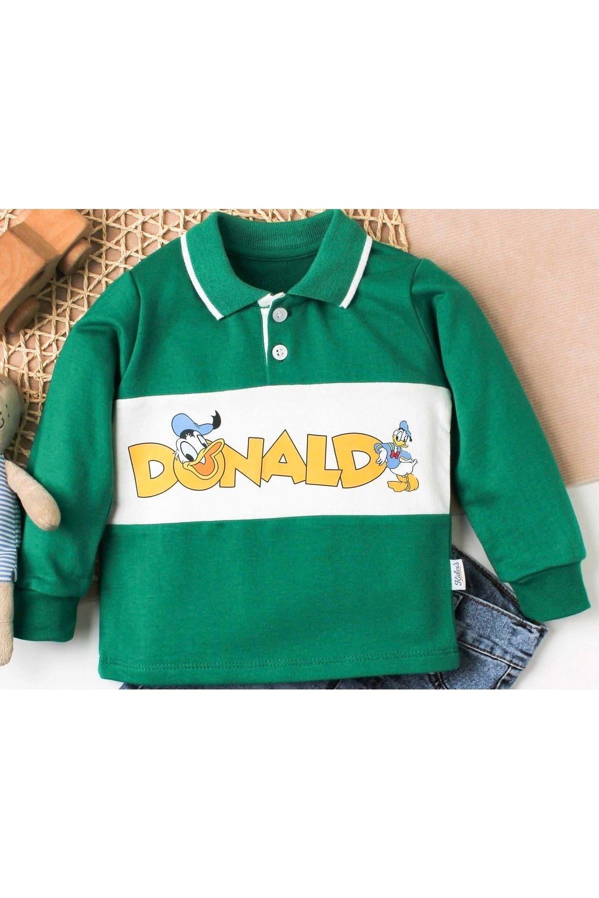 Kidex’s Baby Erkek Bebek Gömlek Kısa Kollu Pantolon Ikili Takım Donald Baskılı Ördekli %100 Pamuklu fotoğrafı 2 (önizleme)