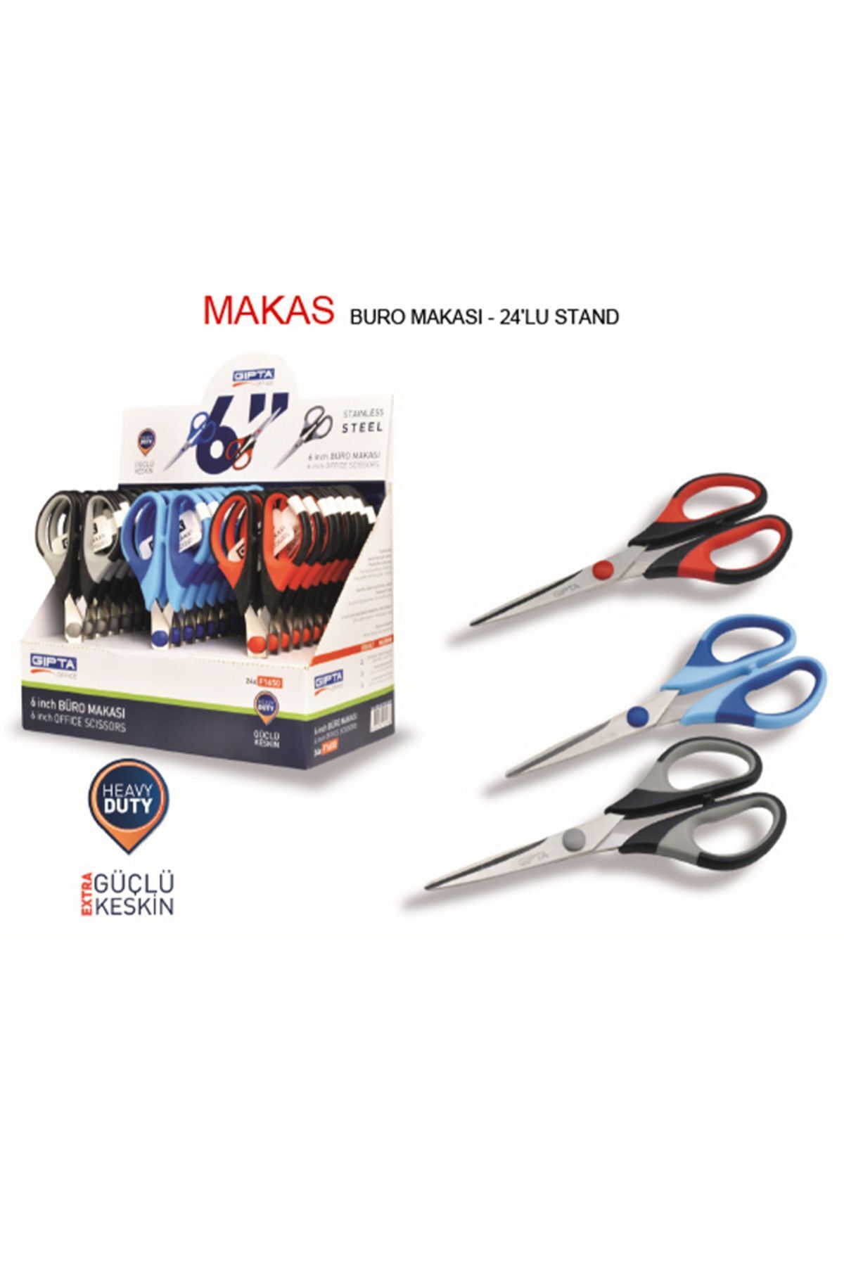 Gıpta GIPTA MAKAS - BURO TIP 6" 3 RENK MIX