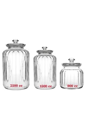 Paşabahçe Viva Cam Kavanoz 3 Lü Set (2500 Cc+ 1500 Cc + 900 Cc)