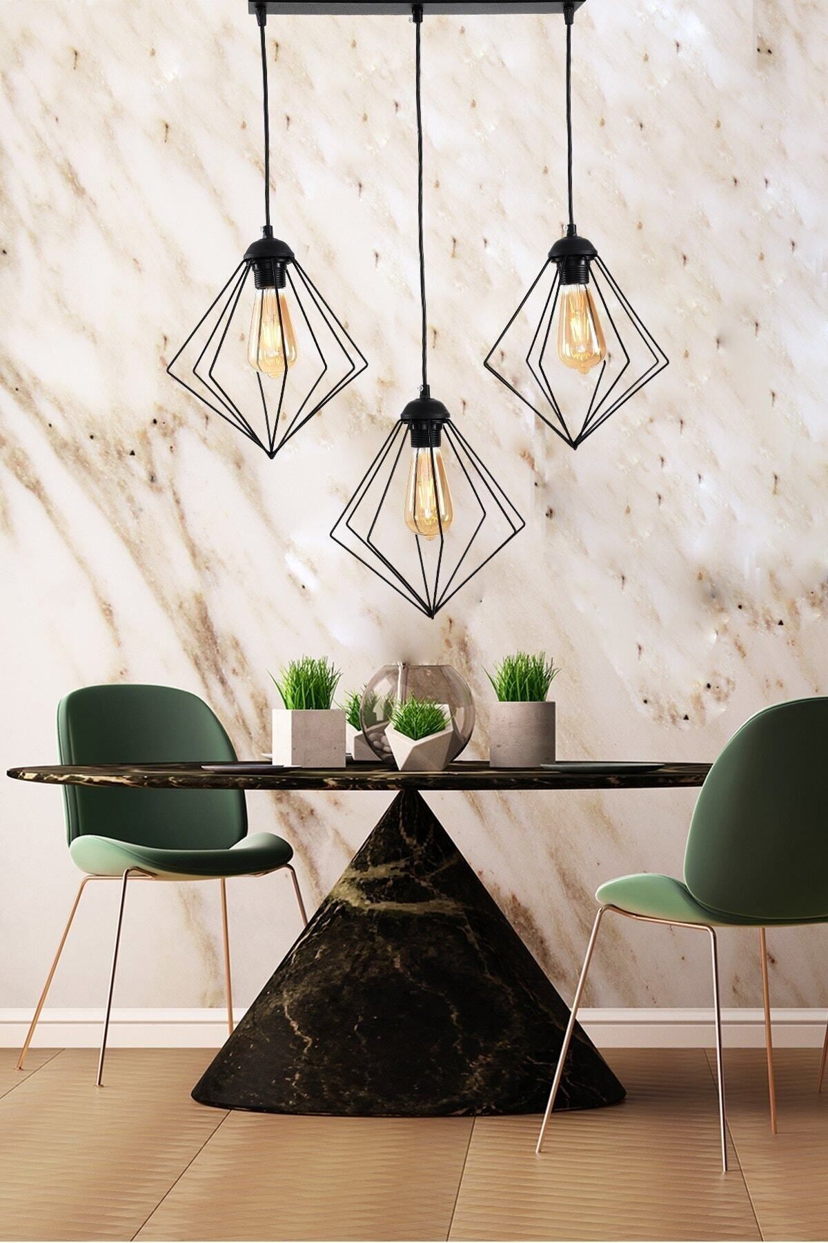 Air Conditioning 2-Piece Black Chandelier