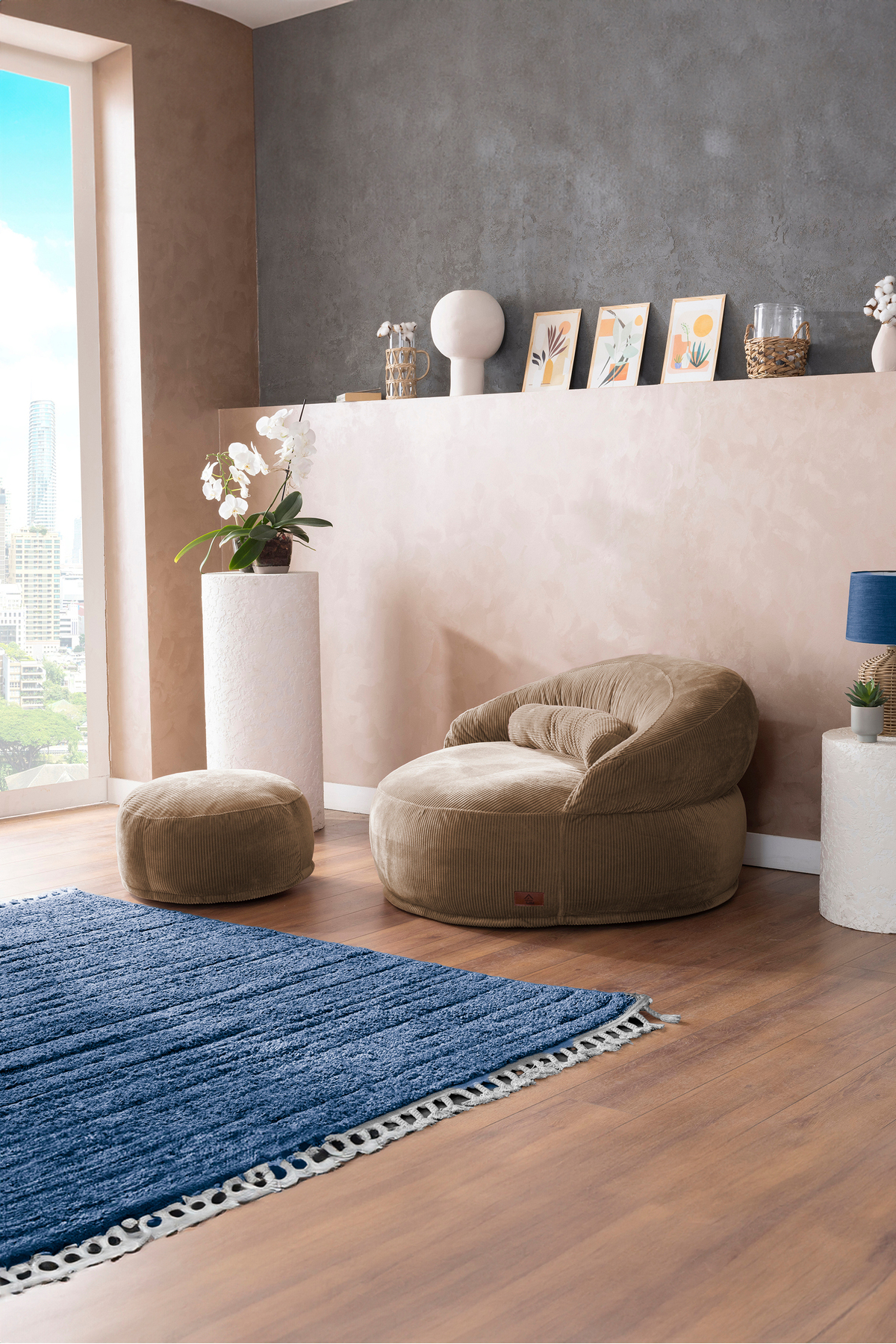 New Felix Luxury Pear Seat & Pouffe & Lounging Chair & Armchair