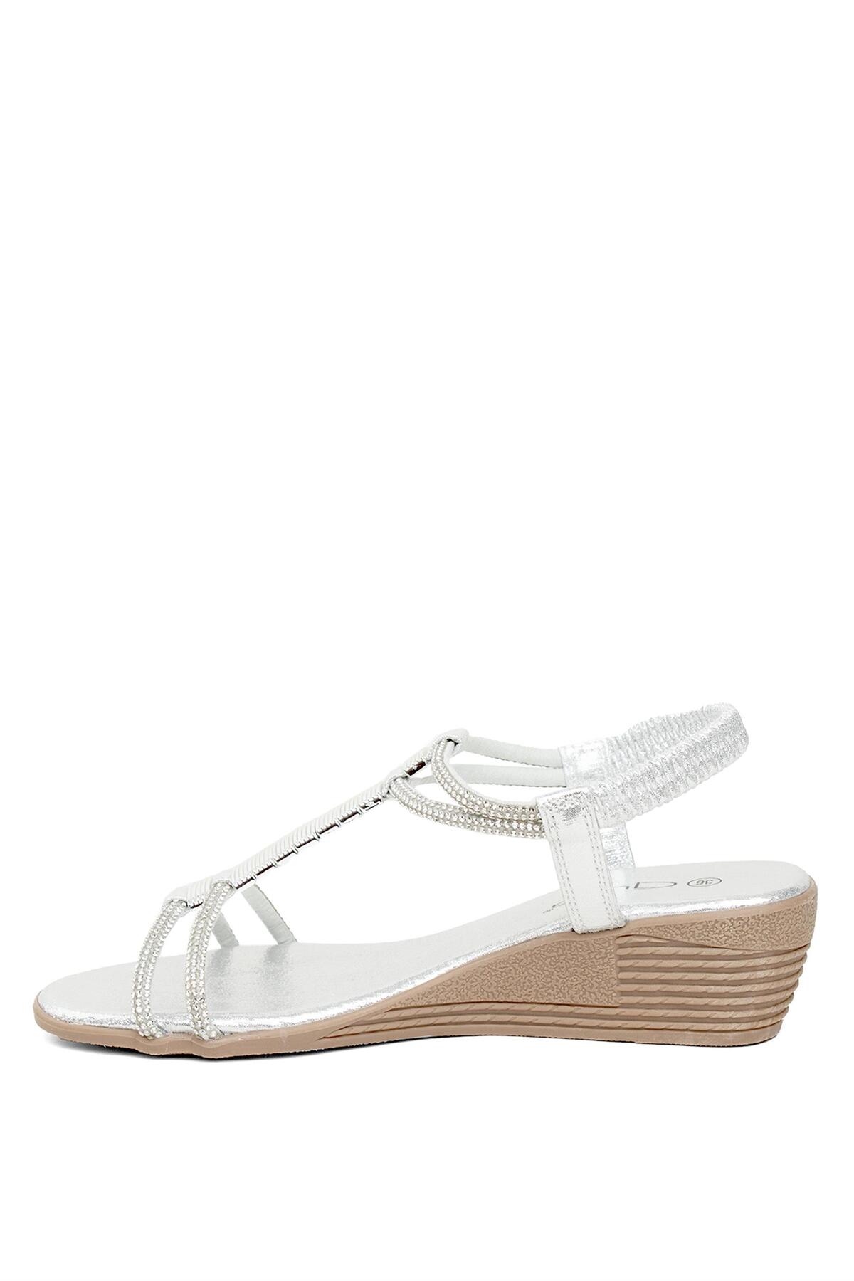 صندل زنانه نقره اي Guja | 24YBlg1451ZTE اورجینال - تصویر 3