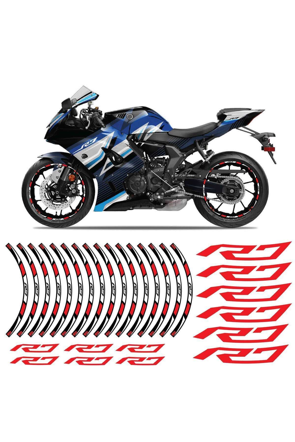 Run Grafik Shop YAMAHA YZF R7 KIRMIZI JANT ŞERİDİ STİCKER - Fiyatı ...