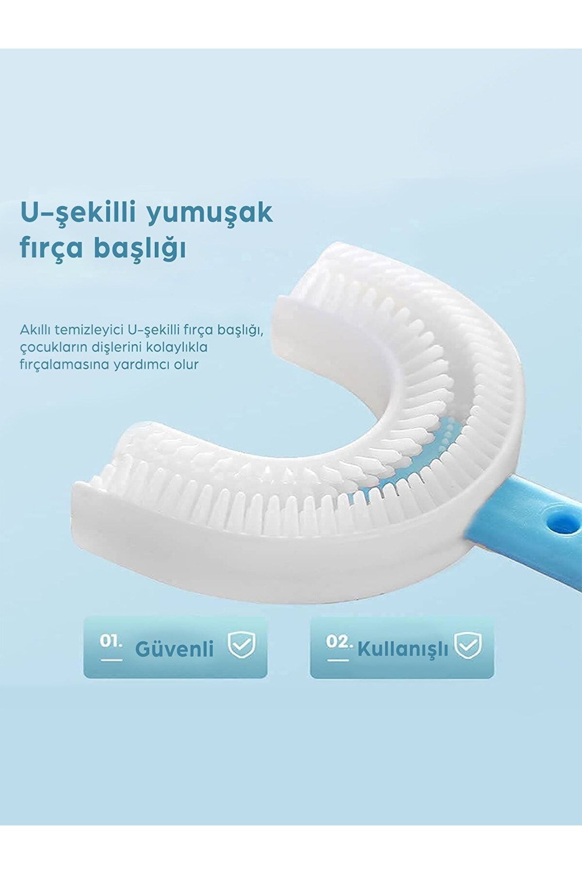 Mas Lord U Tipi Yeni Nesil Diş Fırçası - Mavi - Araba Model 2-6 Yaş fotoğrafı 3 (önizleme)