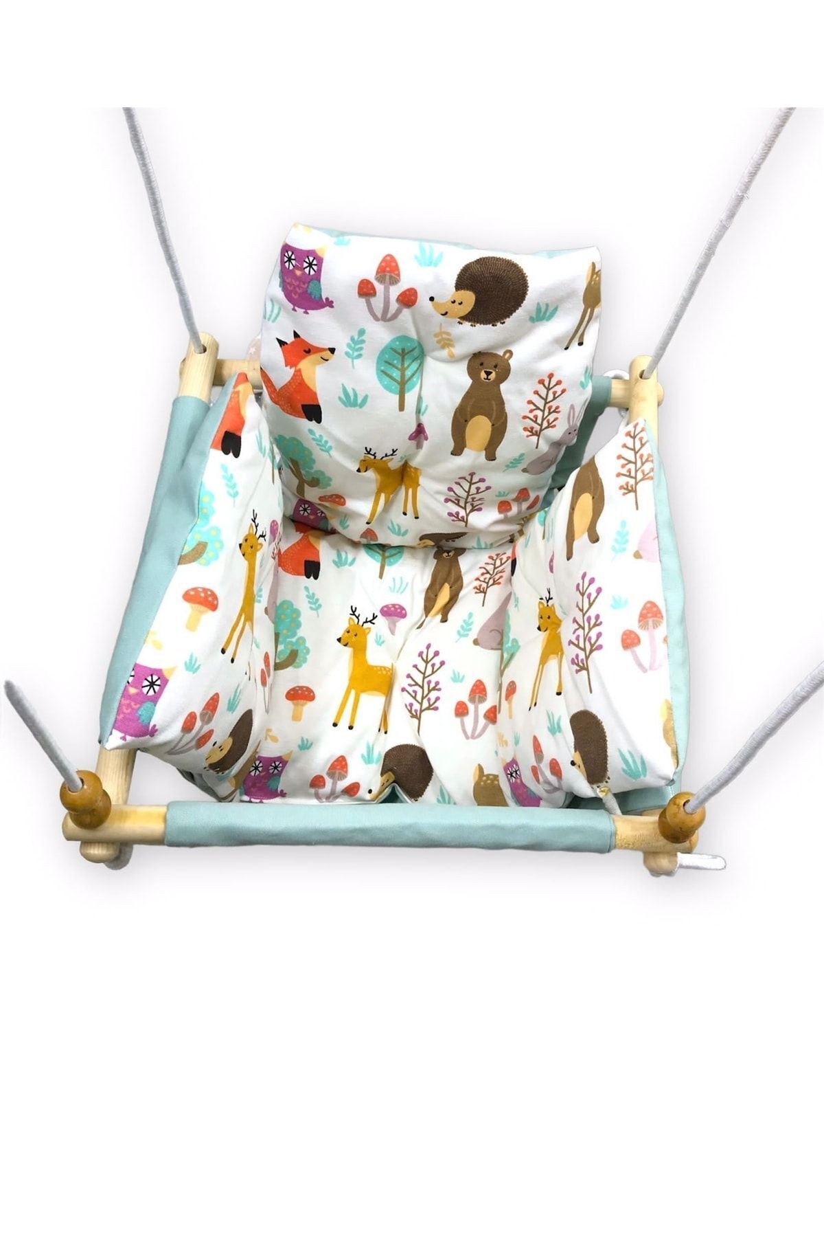 Bebek Özel Bebek Çocuk Salıncağı Doğa/mint (ÇİFT TARAFLI) Salıncak fotoğrafı 4 (önizleme)