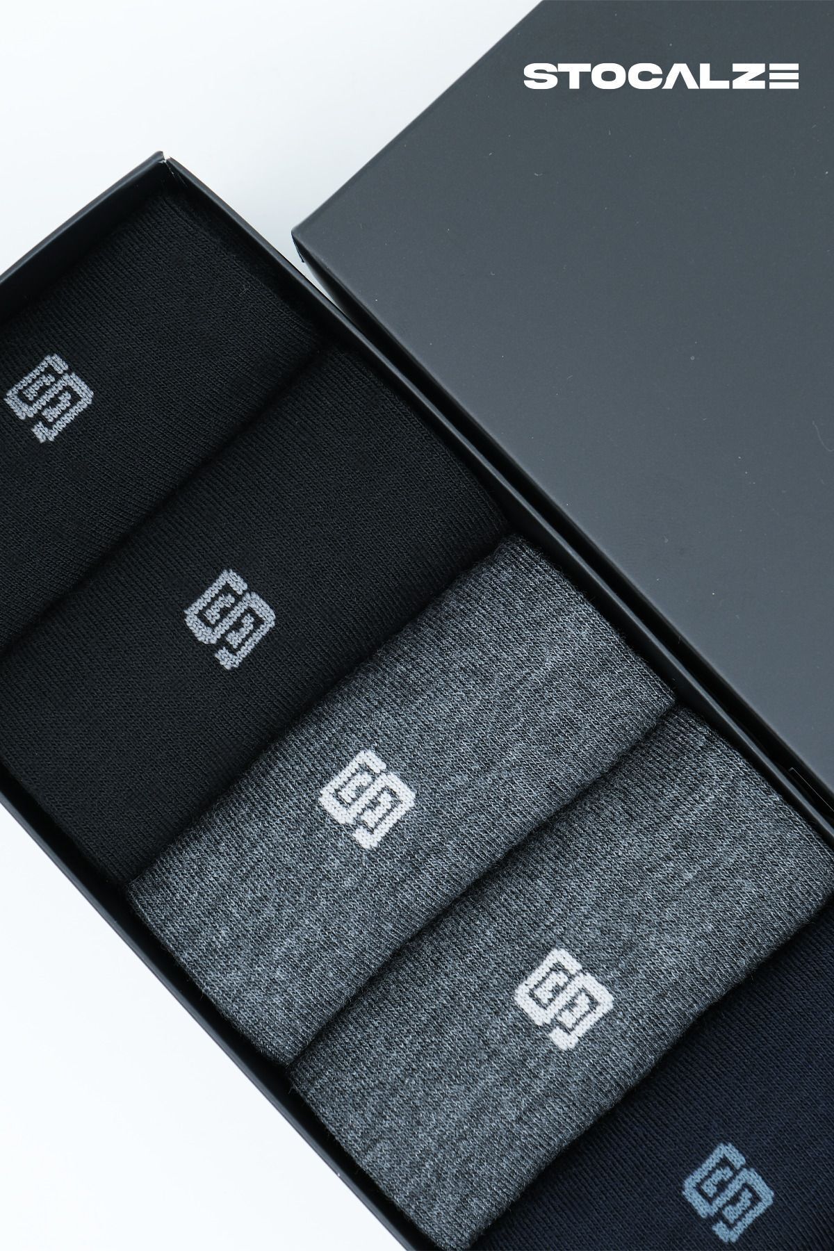 STOCALZE  Bambu Erkek Uzun Konç Logo Desenli 6'lı Çorap. Dikişsiz ve Terletmeyen Erkek Soket Çorap - Görsel 5