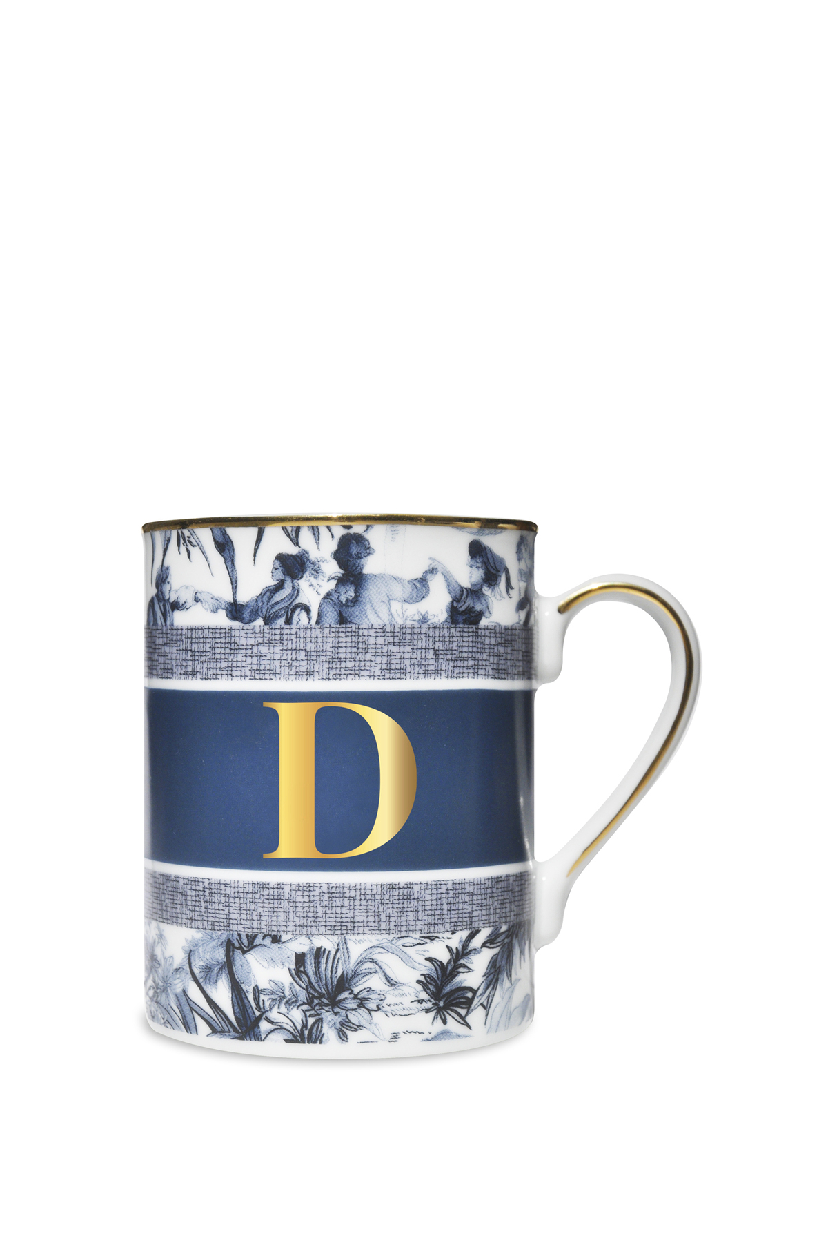 Alphabet Blue Letter D Porcelain Mug