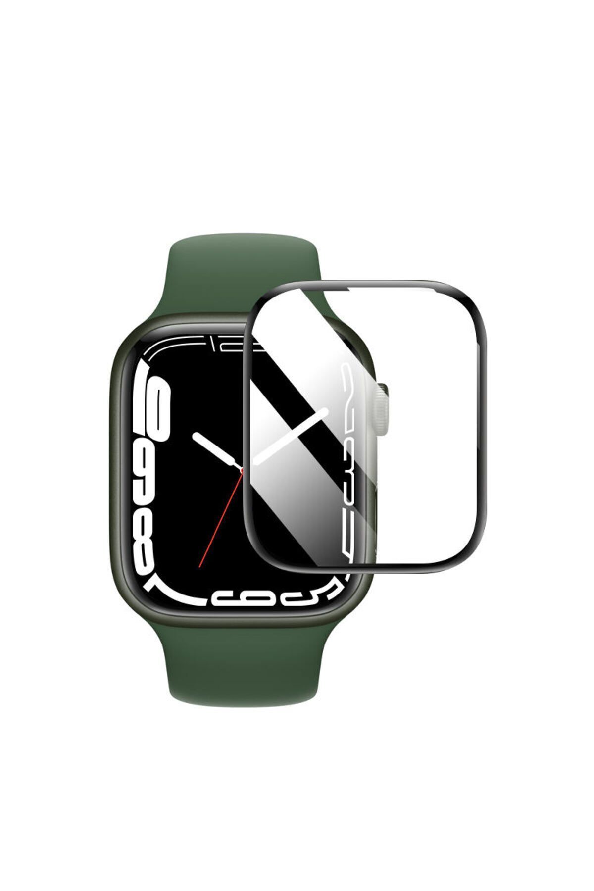 Apple Watch 44mm Uyumlu Ekran Koruyucu Kırılmaya ve Darbelere Karşı Dayanıklı Esnek Nano Tam Koruma