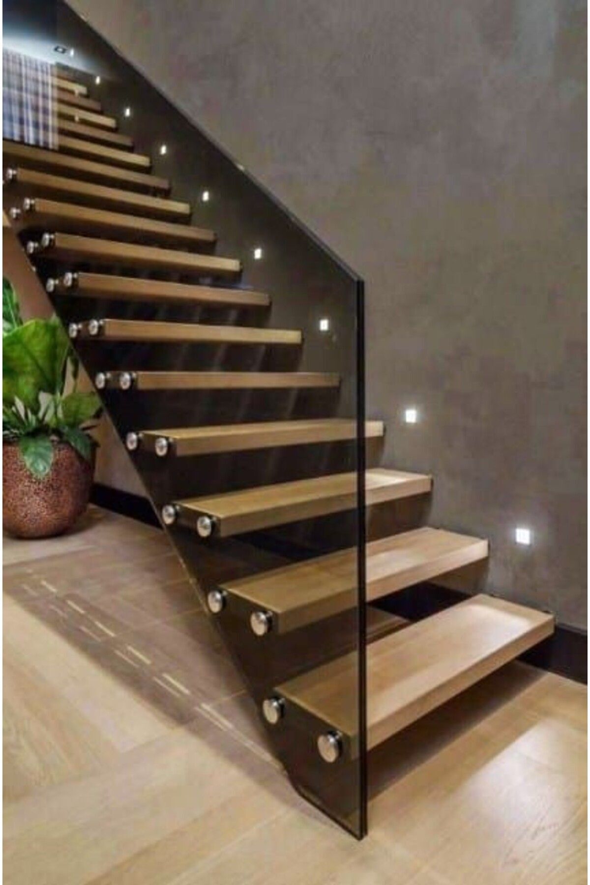 Mat Siyah Metal Kasa 3 Watt Kare Sensörlü Gün Işığı Iç Mekan Merdiven Ve Basamak Armatürü 6