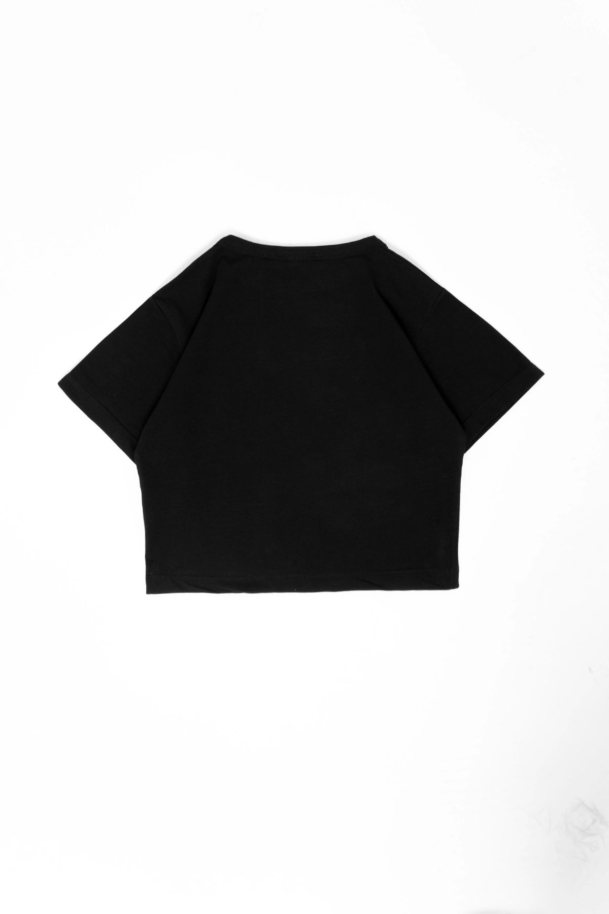 Bak Moda-Siri Block - Crop Top negru imprimat cu numărul lui 2