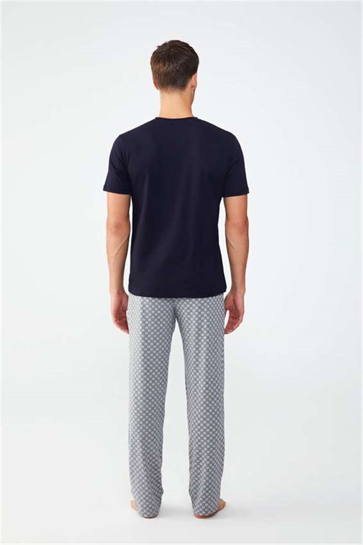 ست پیژامه آبی مردانه لباس خواب 3 تیکه سرمه ای U.S. Polo Assn.