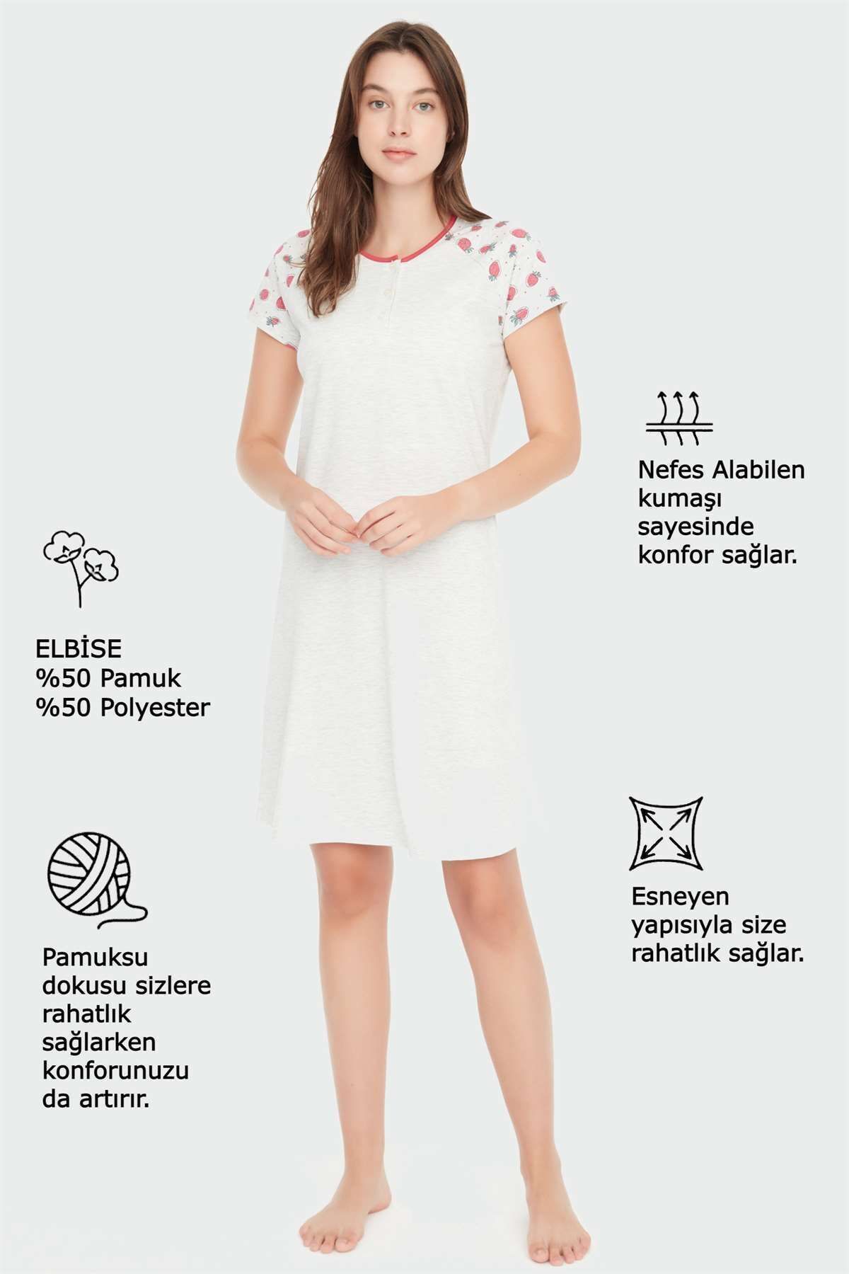 Mod Collection-فستان نسائي بلون مزيج الثلج 4