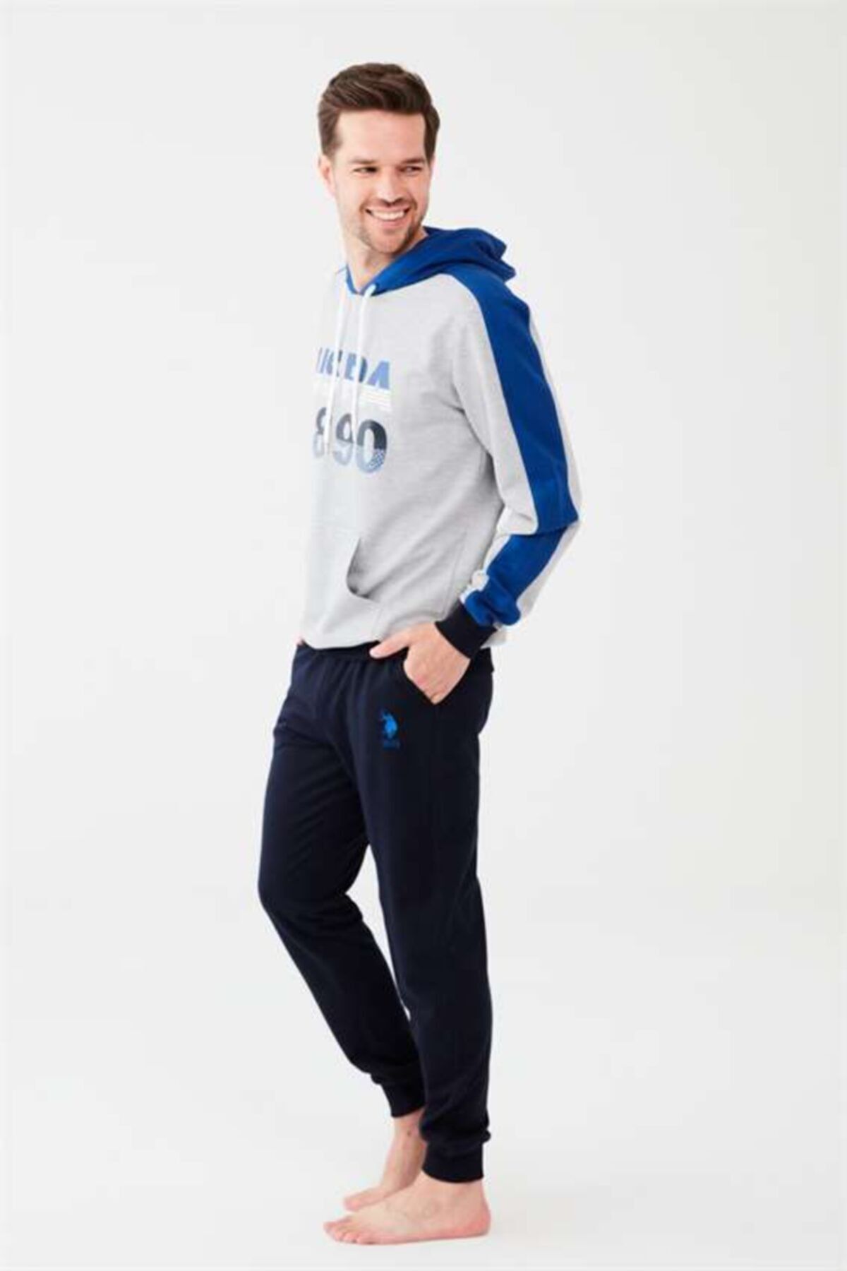 ست پیژامه آبی مردانه لباس خواب ساکس U.S. Polo Assn.