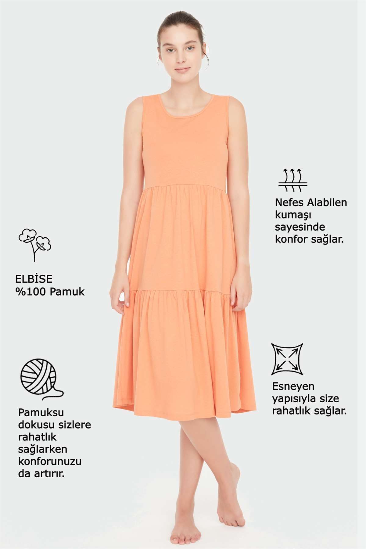 Mod Collection-Dámské oranžové šaty s nulovým rukávem 3c8t8n4 4