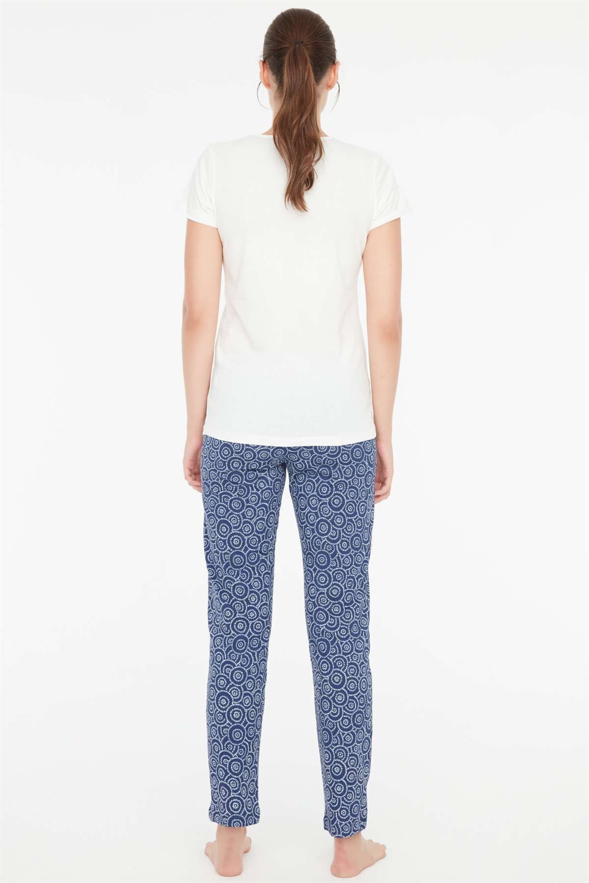 Mod Collection-- Set de pijamale cu plăcuță ecru pentru femei 4