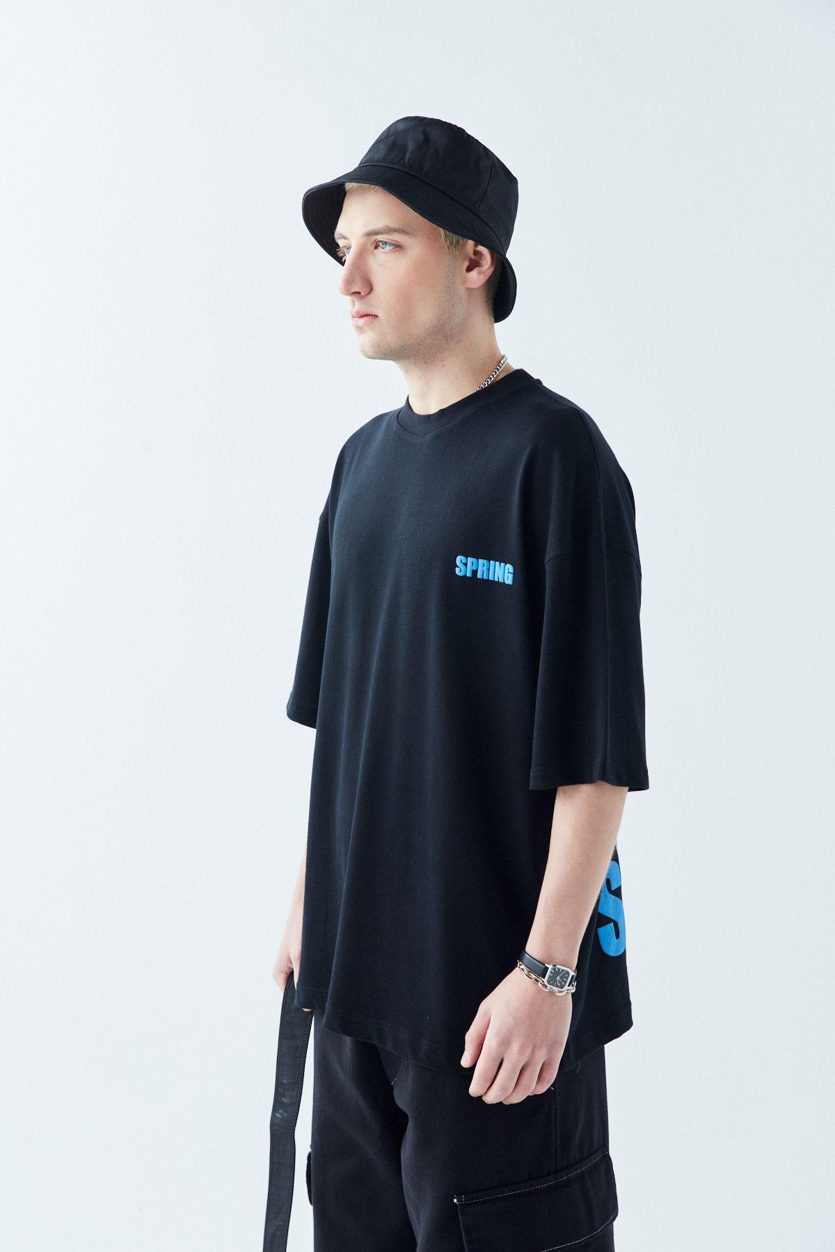 تی شرت مشکی مردانه T Shirt بهار طرح دار VAMOSCLO