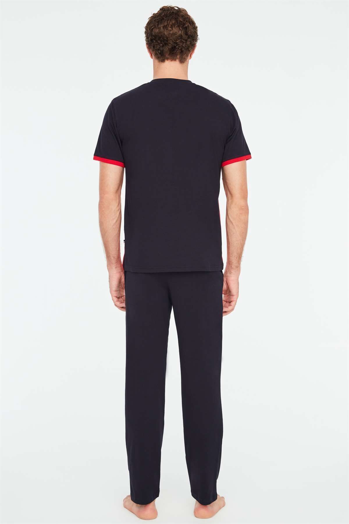 ست پیژامه قرمز مردانه لباس خواب اورجینال U.S. Polo Assn.