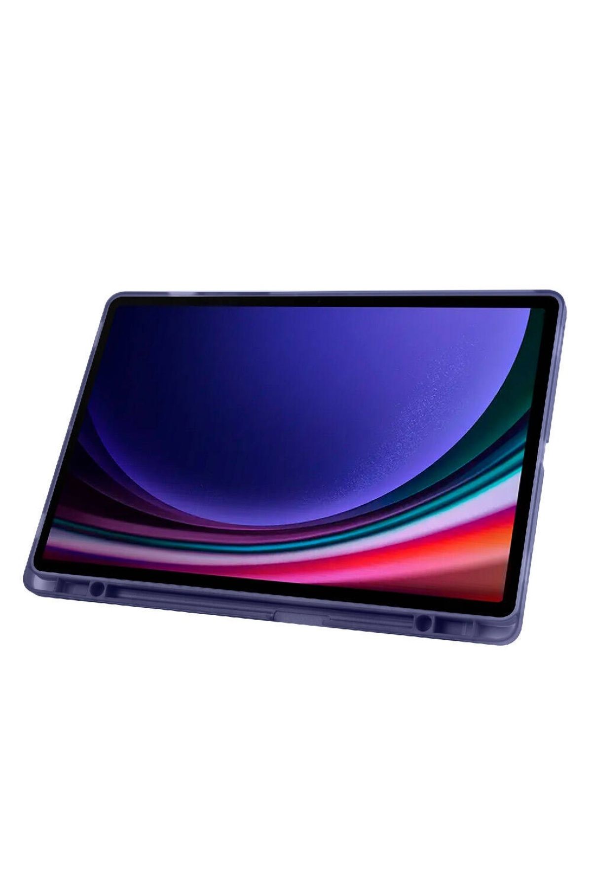 redmud teknoloji-Samsung Galaxy Tab S9/S9 Fe 10.9 - Inch Compatible Silicone Tablet Case with Triangle Stand and Pen Compartment 4