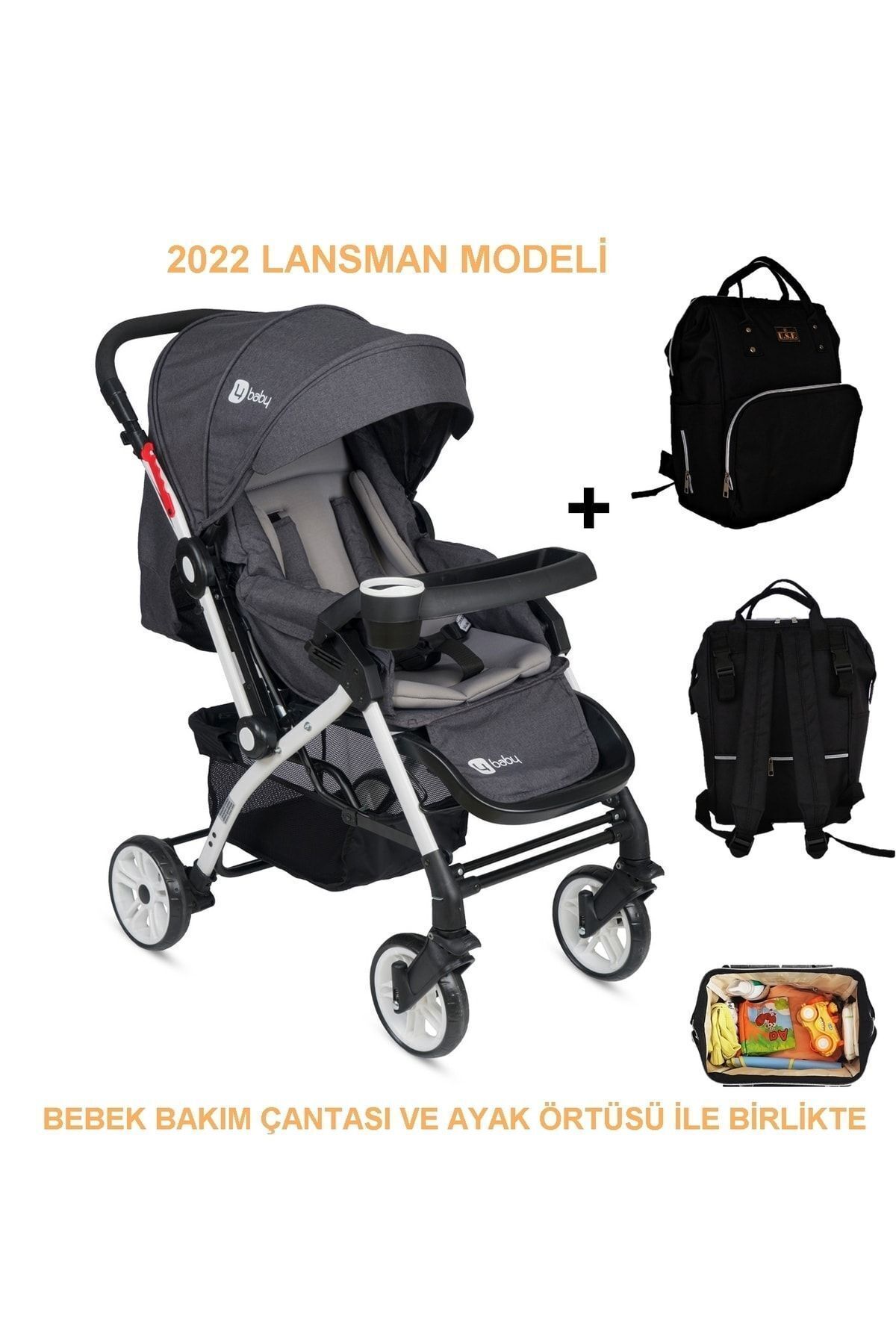4 Baby Çift Yön Bebek Arabası Ve Bebek Çantası AB320