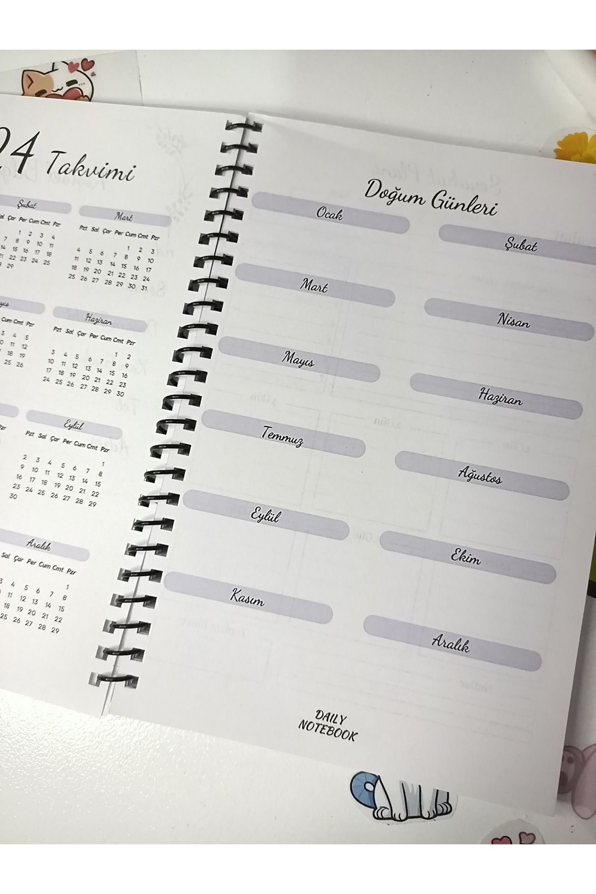 daily notebook-Daily Planner Notebook,120 Pages,a5,flower 3