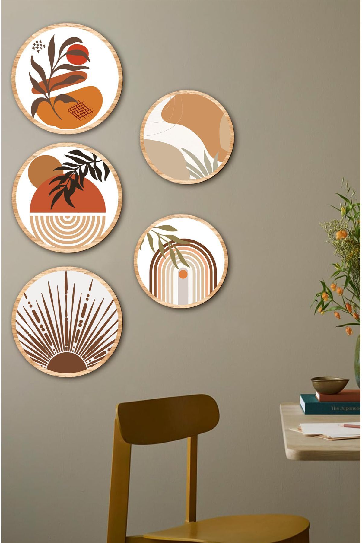 Dekorize Mdf 5 Parça Çerçeve Görünümlü Tablo Set 5009