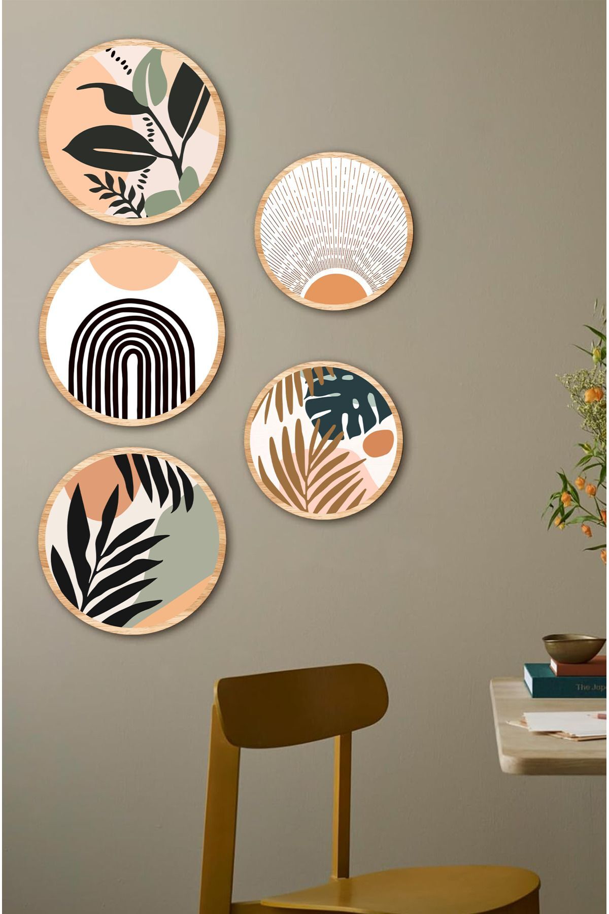 Dekorize Mdf 5 Parça Çerçeve Görünümlü Tablo Set 5011