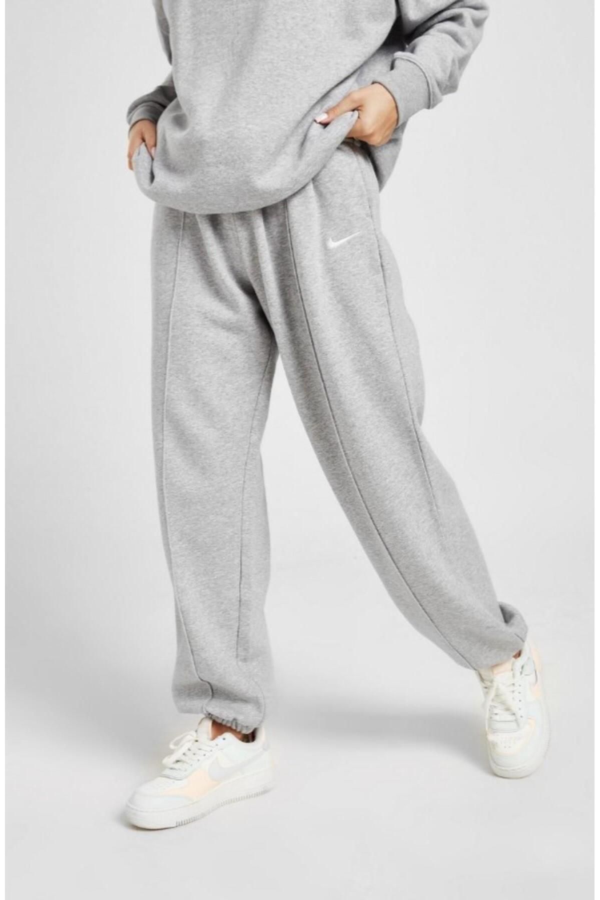 Nike Sportswear Essentials Women s LARGE SIZE Gray Sweatpants Curve Trendyol