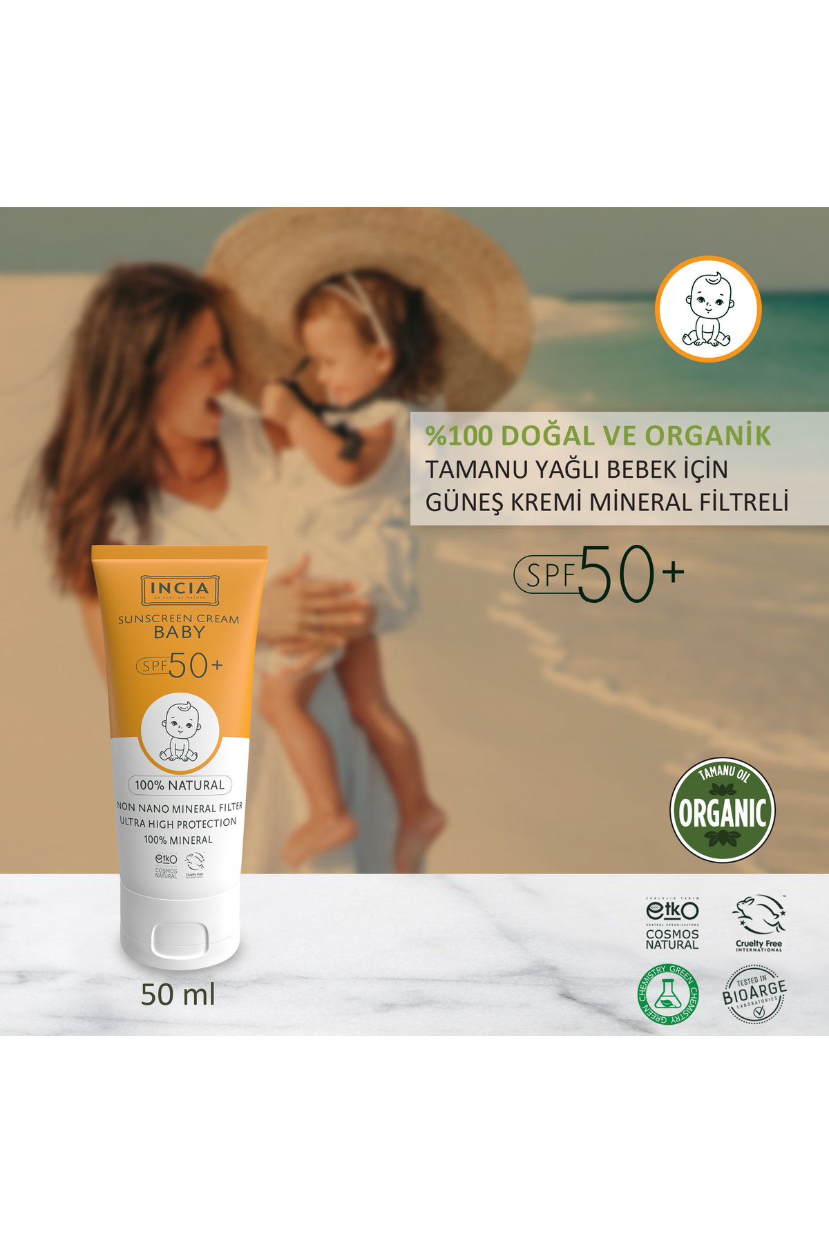 INCIA %100 Doğal Bebek Güneş Bakım Seti fotoğrafı 3 (önizleme)