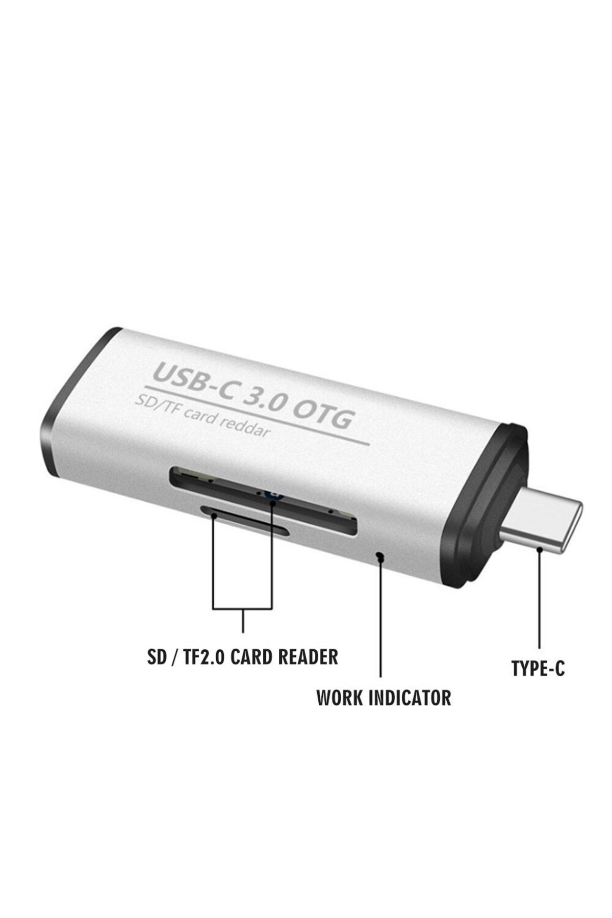 Streak-Type-c To Usb 3.0 Converter Sd TF Card Reader Adapter Otg - Silver 5